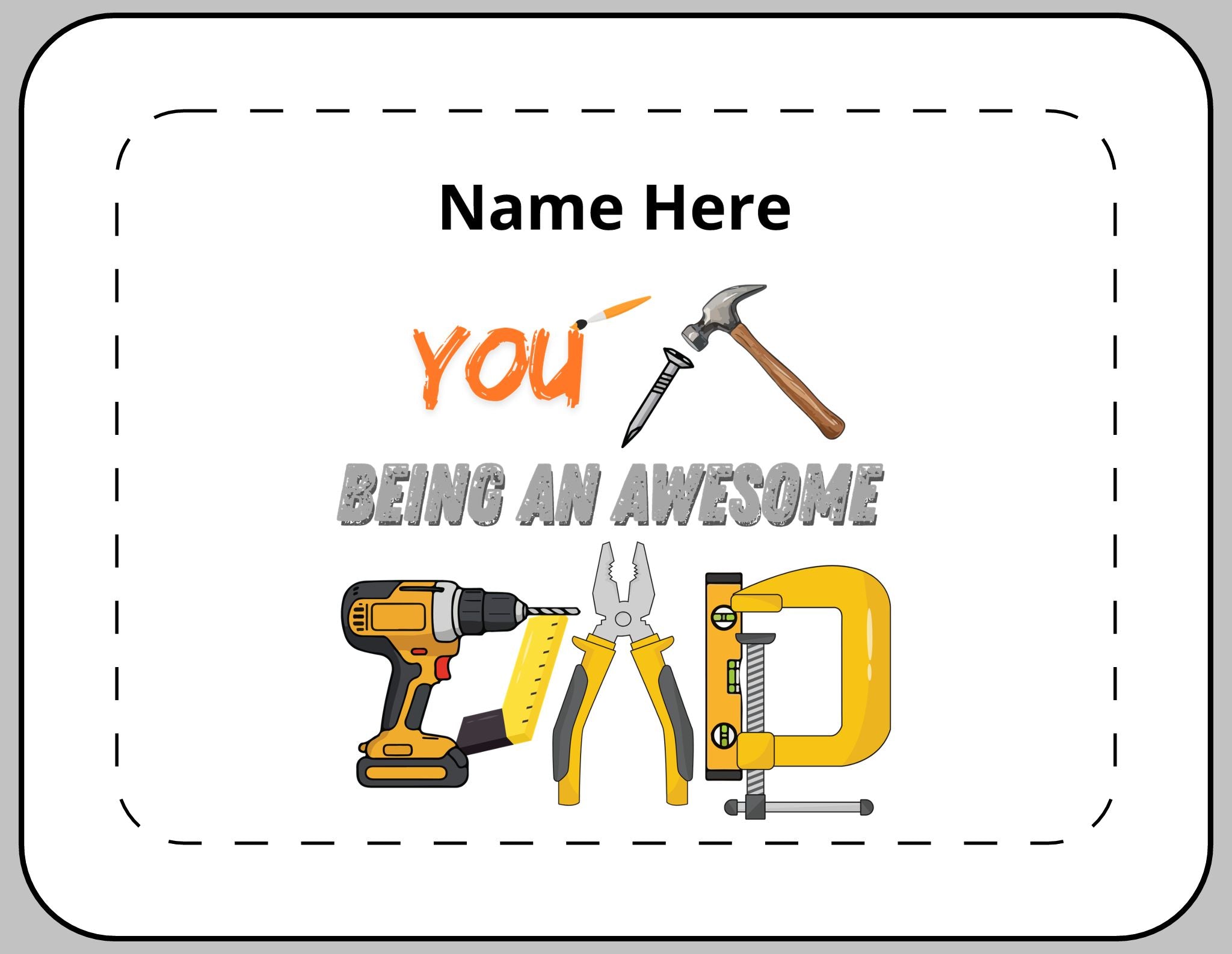 Protective Laptop Sleeve — "You" Being An Awesome Dad Personalized Tool Design