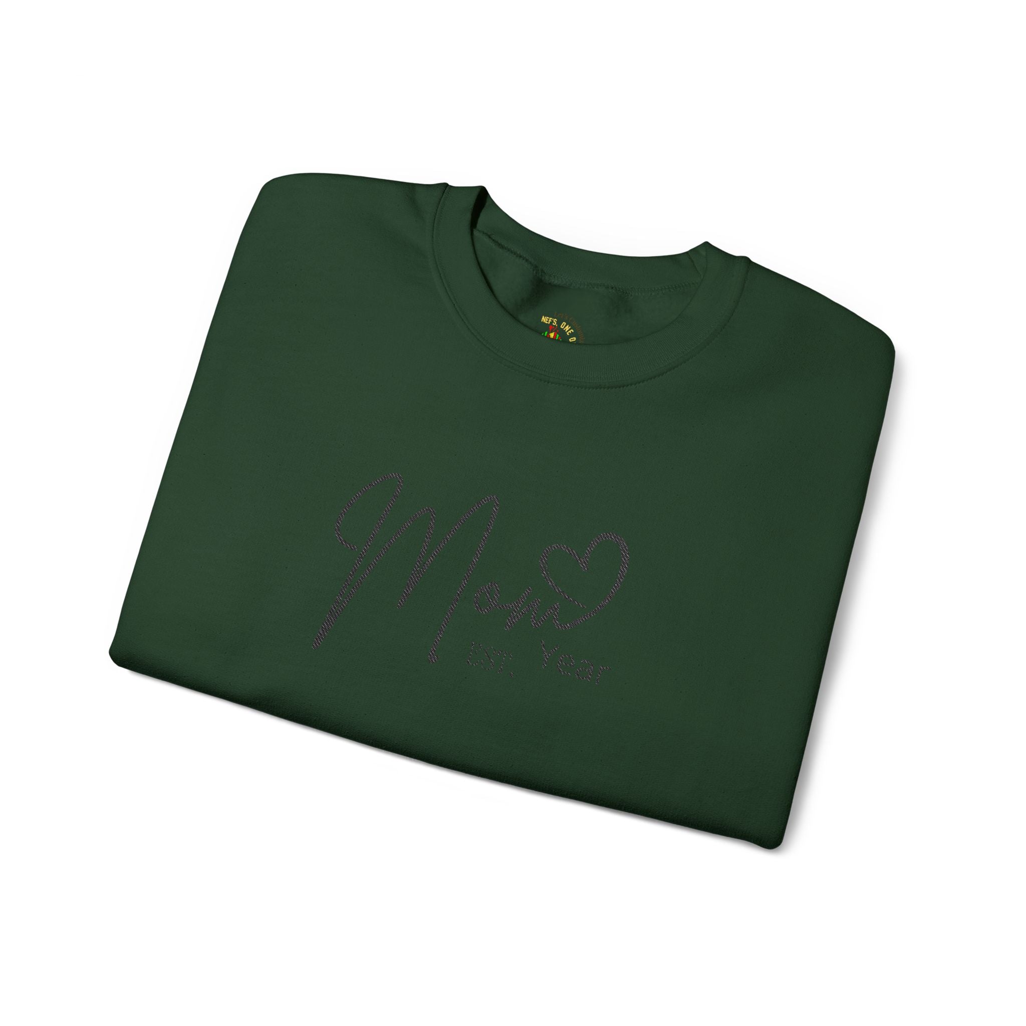 Mom Est. Year Embroidered Customizable Crewneck Sweatshirt