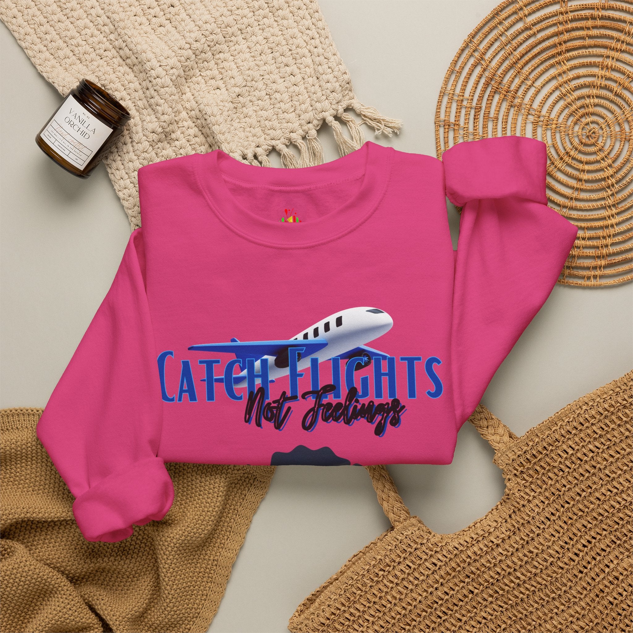 Catch Flights Not Feelings Unisex Heavy Blend™ Crewneck Sweatshirt