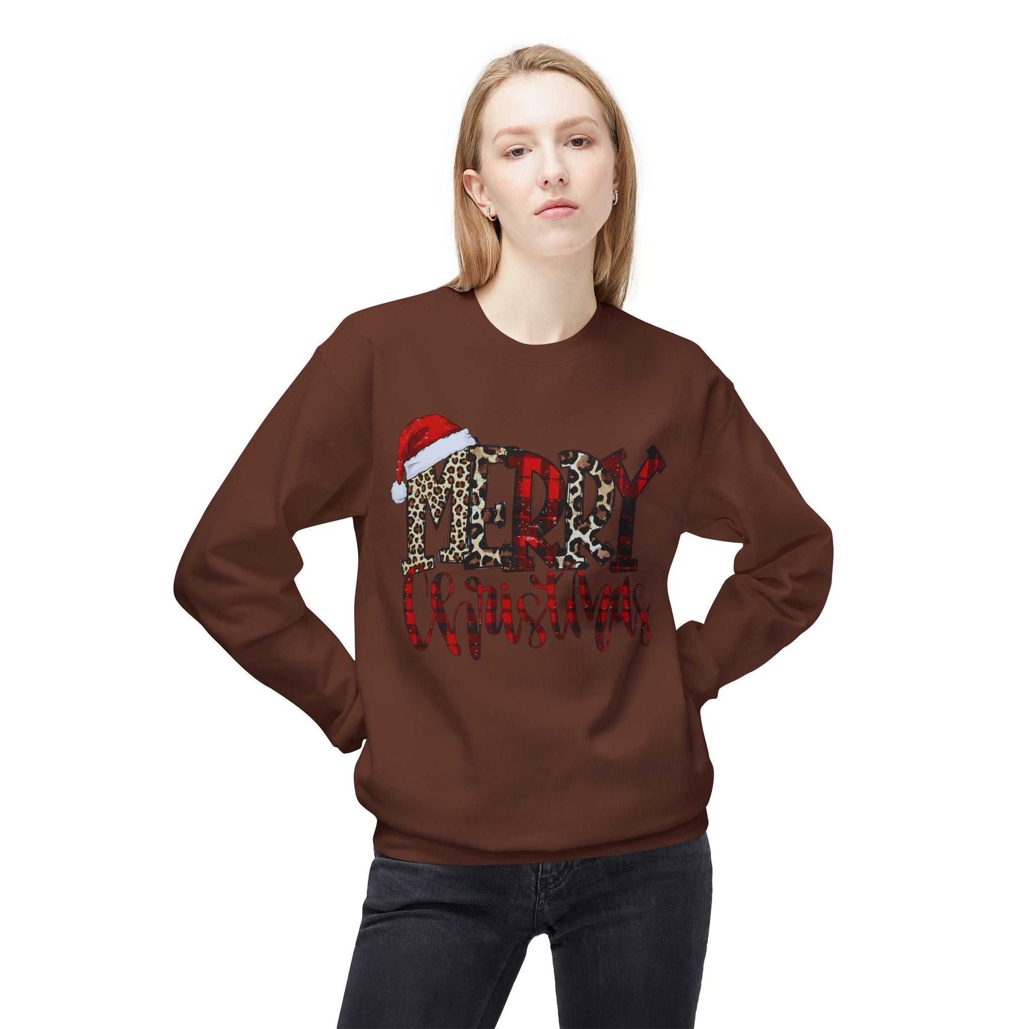 Merry Christmas Leopard Plaid SweatshirtSweatshirtMerry Christmas Leopard Plaid