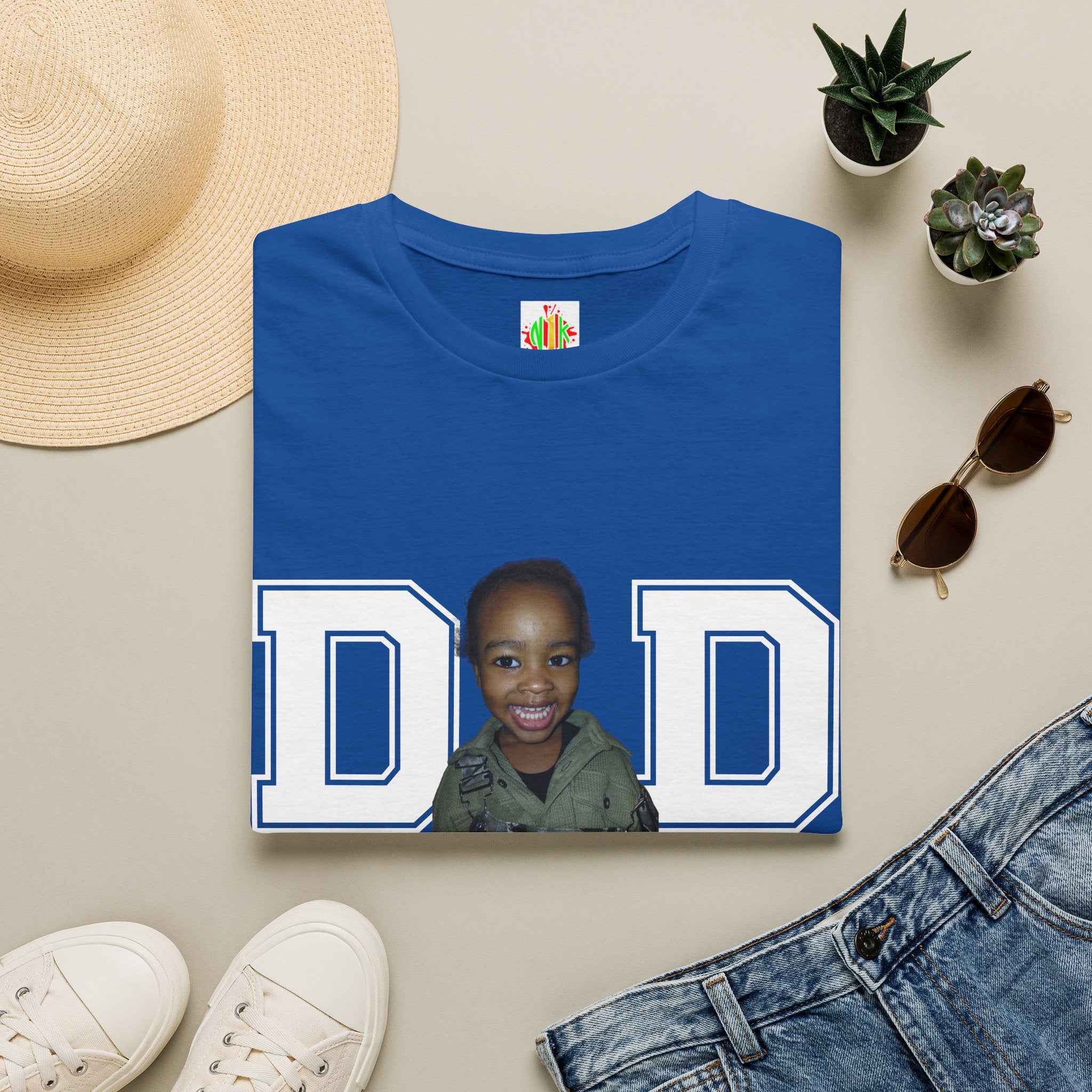 Celebrate dad with a custum t-shirt just add photo & birth year