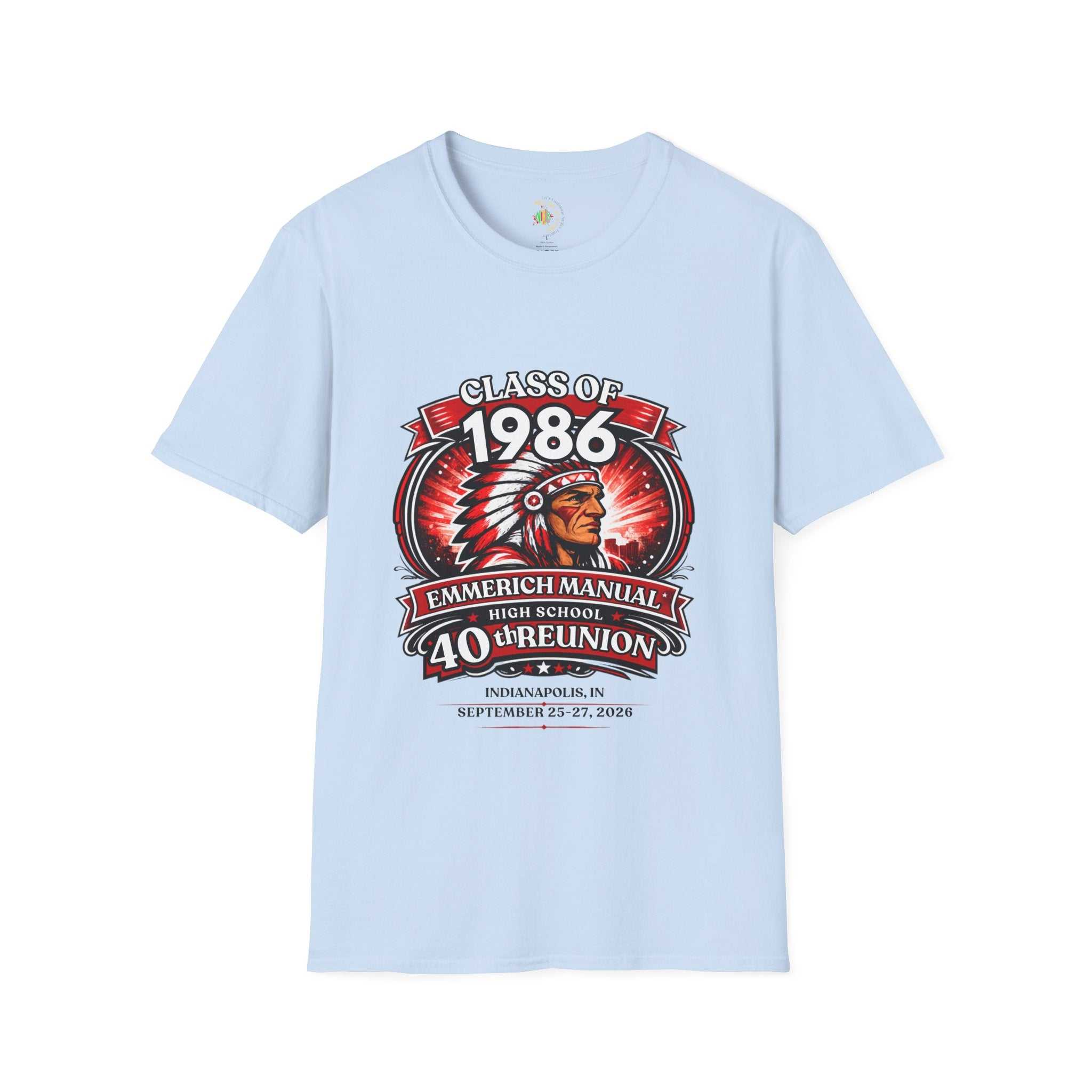 Class of 1986 40th Reunion T-Shirt — Emmerich Manual High School Alumni Tee - Another Customized Smile