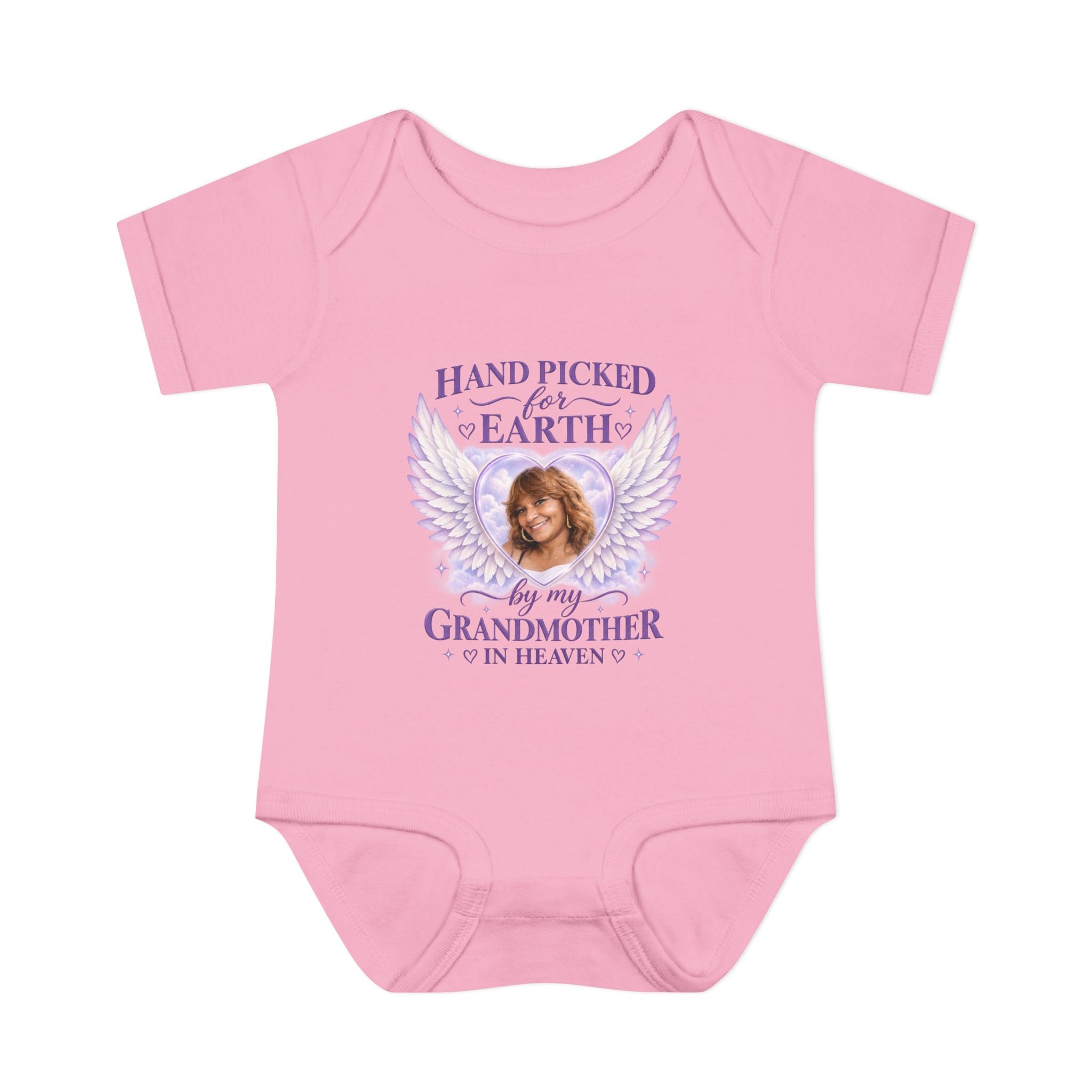 Mariah Infant Another Customized Smile Bodysuit "Handpicked for Earth by My Grandma in Heaven" – Memorial Baby Onesie