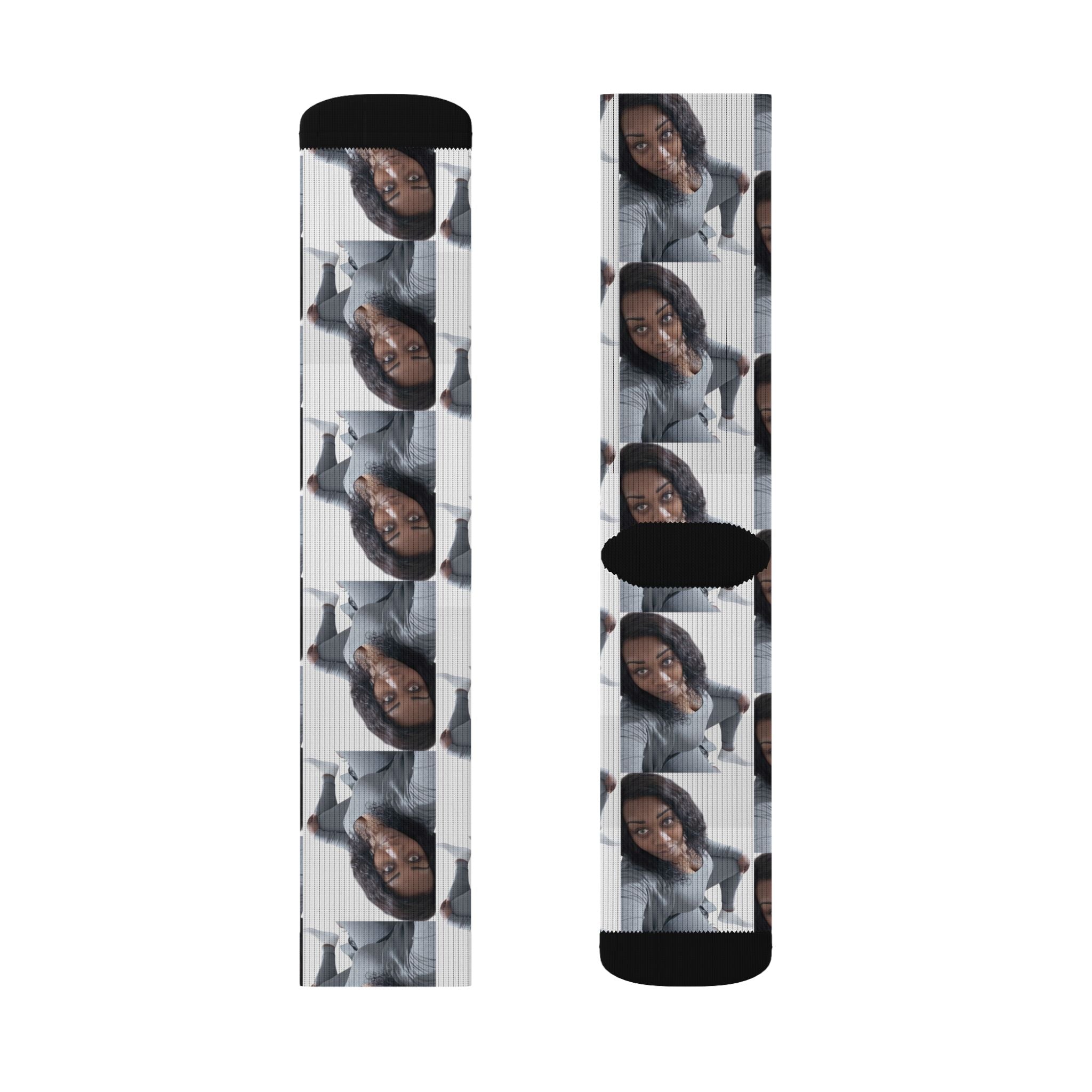 Photo Collage Customizable Socks — Custom Face Repeat Pattern