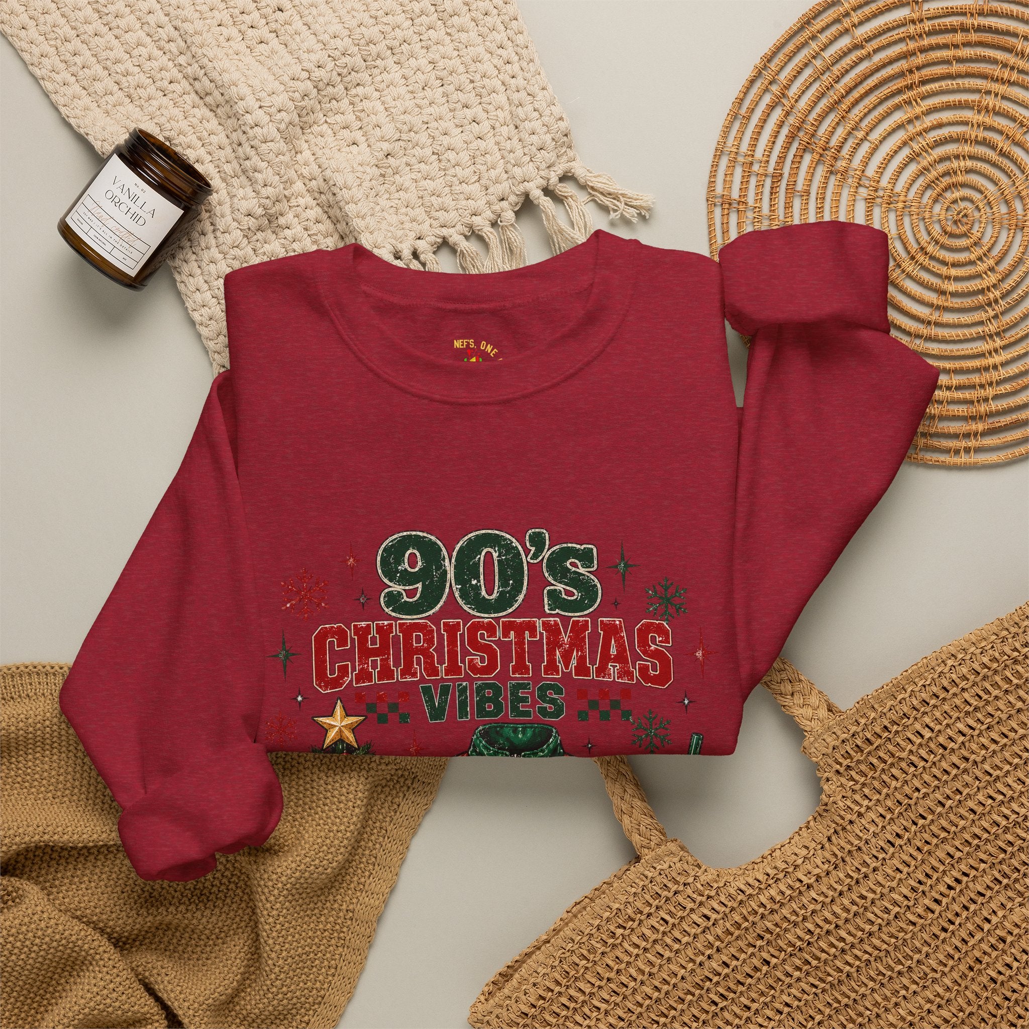 90s Christmas Vibes Crewneck Sweatshirt