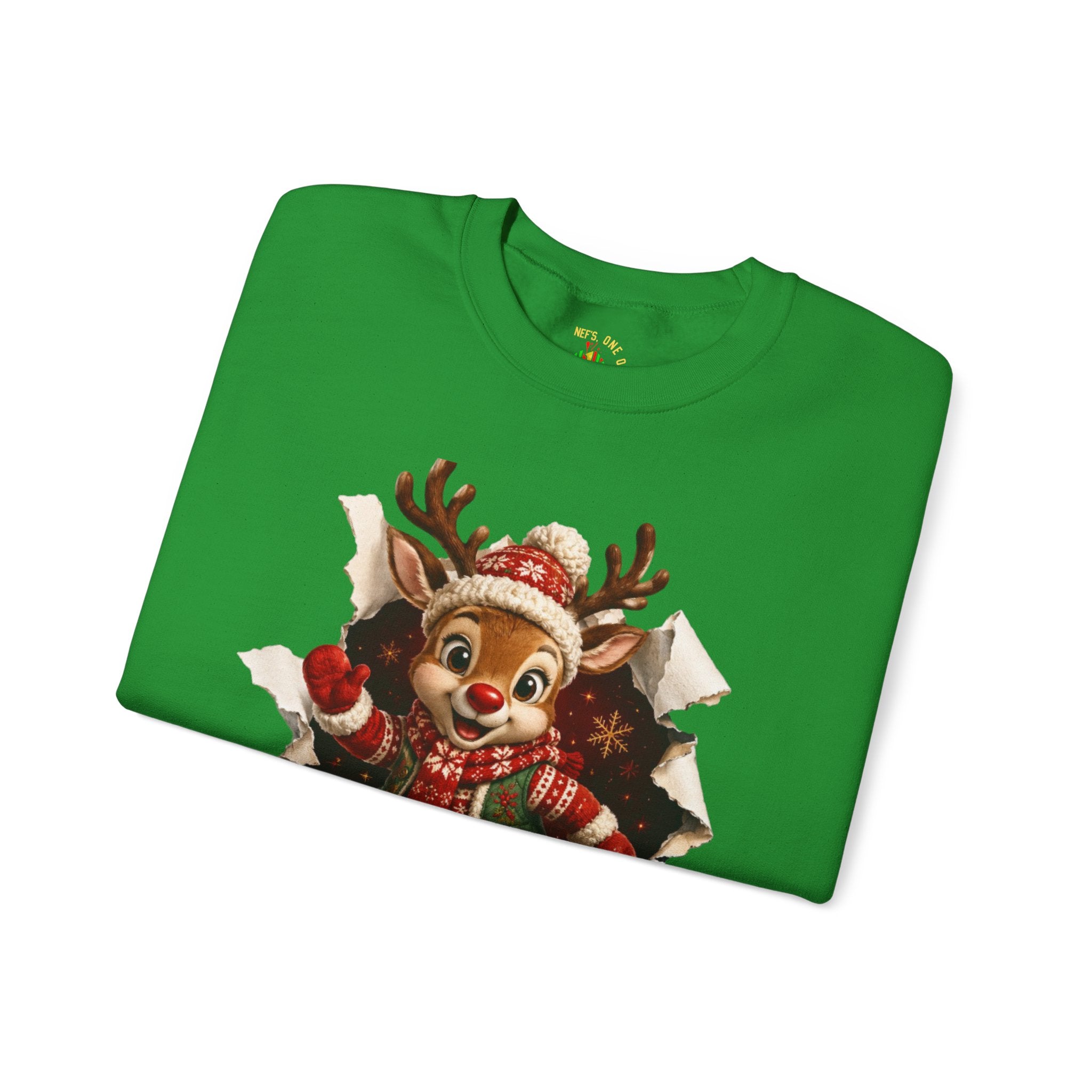 Festive Christmas Reindeer Crewneck Sweatshirt