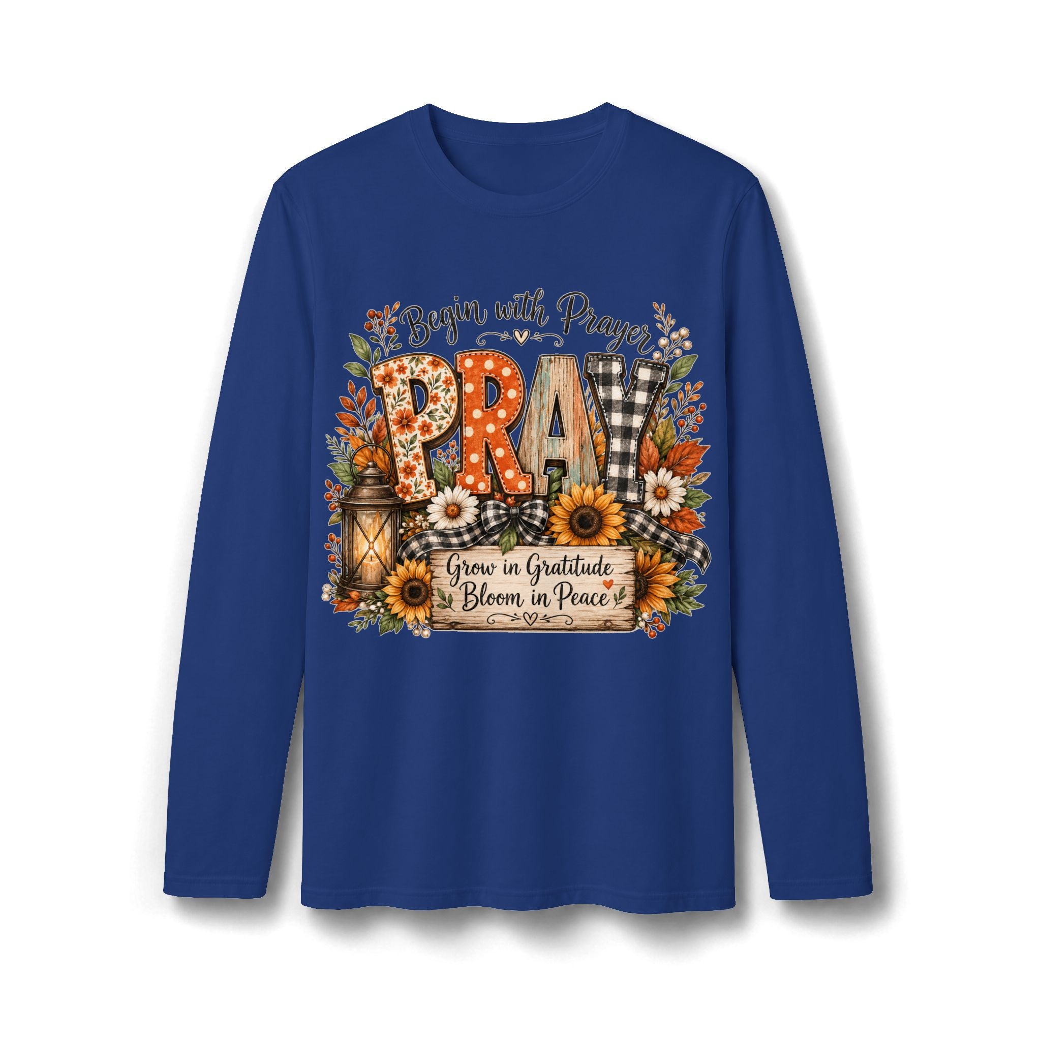 Pray Grow in Gratitude Long Sleeve T-Shirt