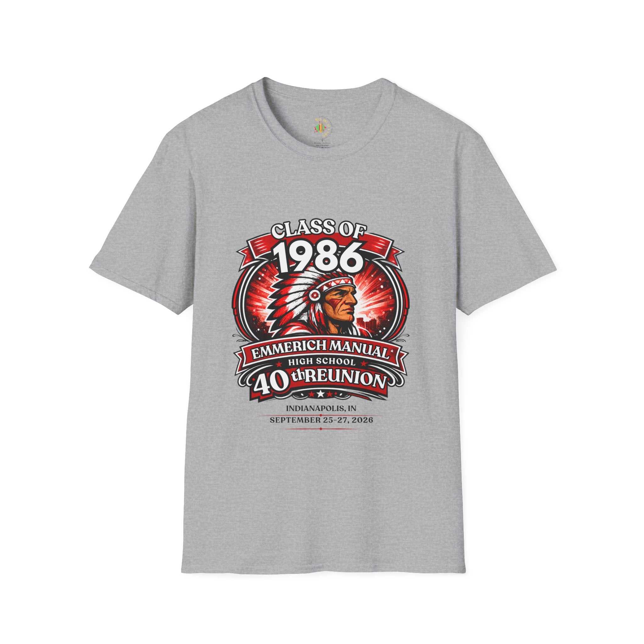 Class of 1986 40th Reunion T-Shirt — Emmerich Manual High School Alumni Tee - Another Customized Smile