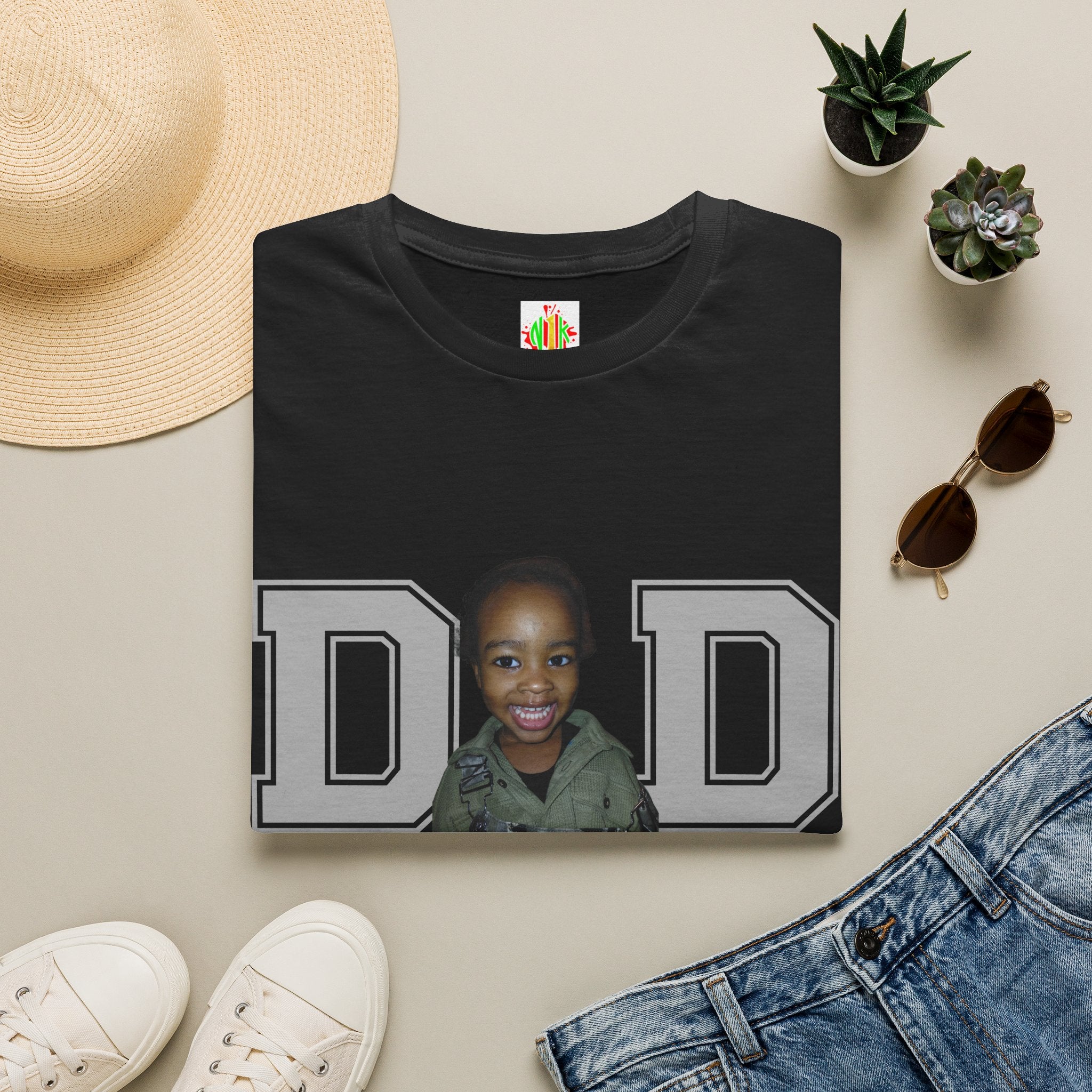 Celebrate dad with a custum t-shirt just add photo & birth year