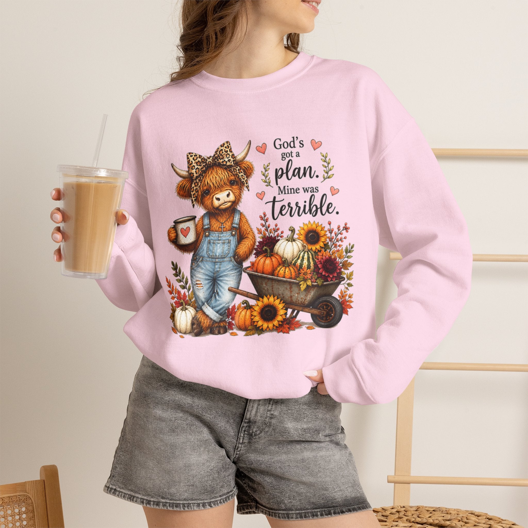 God’s Plan, Mine Was Terrible Bear Fall Crewneck Sweatshirt