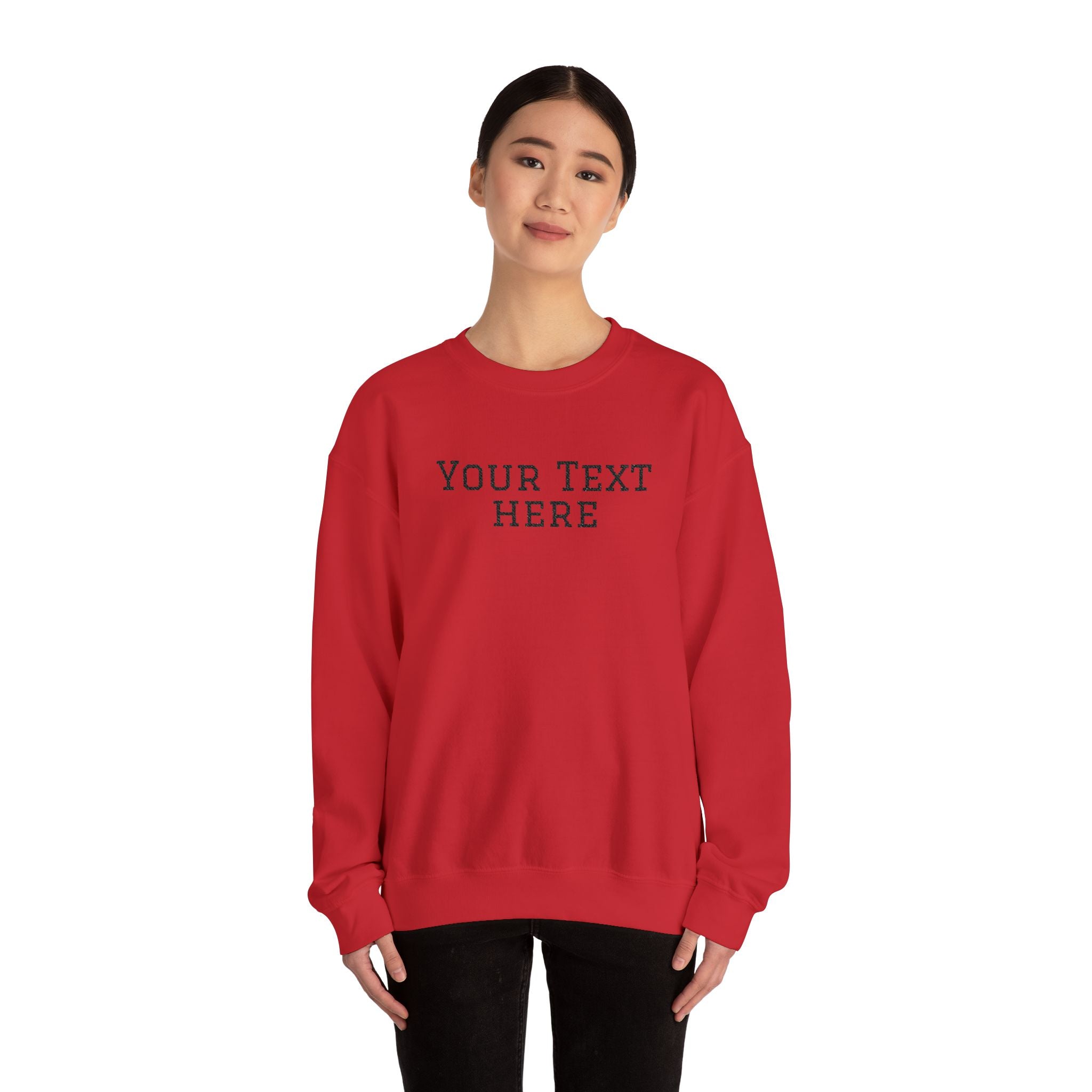 Custom Embroidered Text Crewneck Sweatshirt