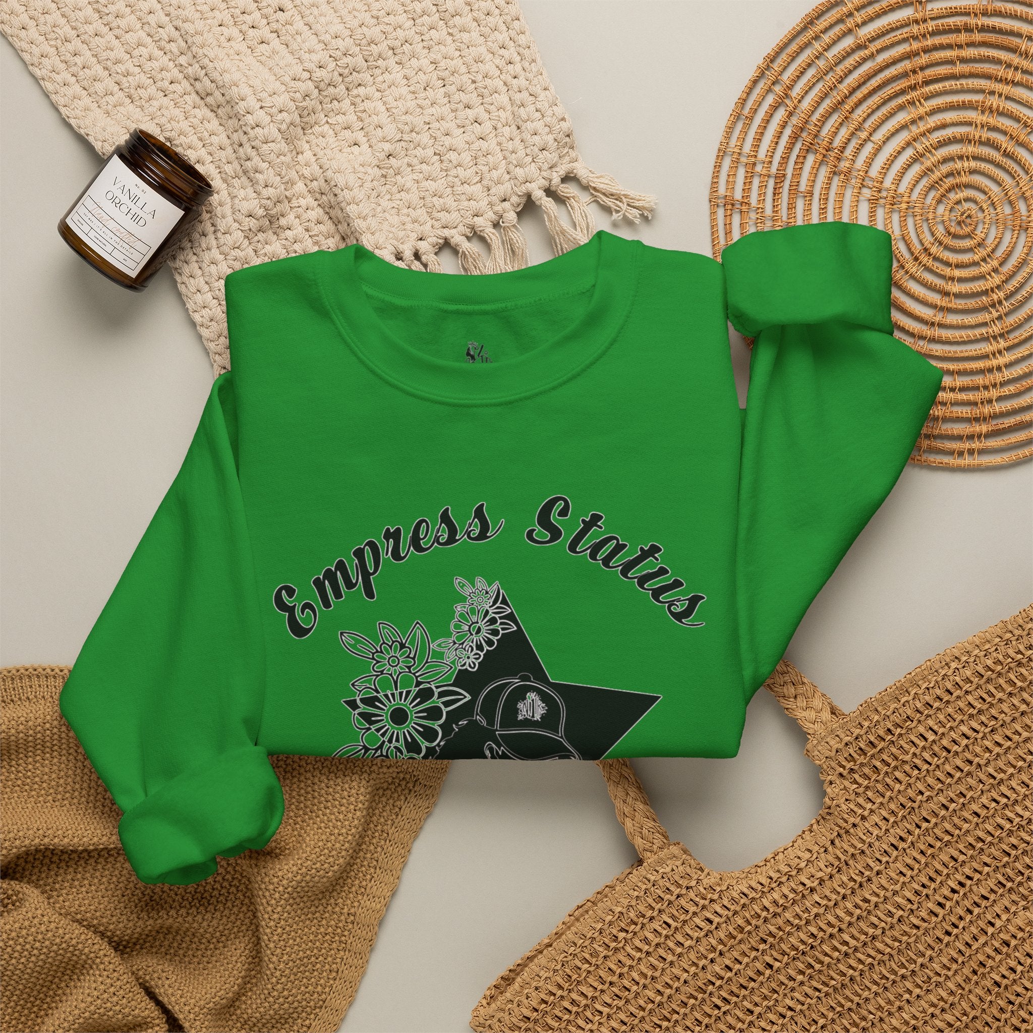 Empress Black Girl Floral Status Unisex Sweatshirt
