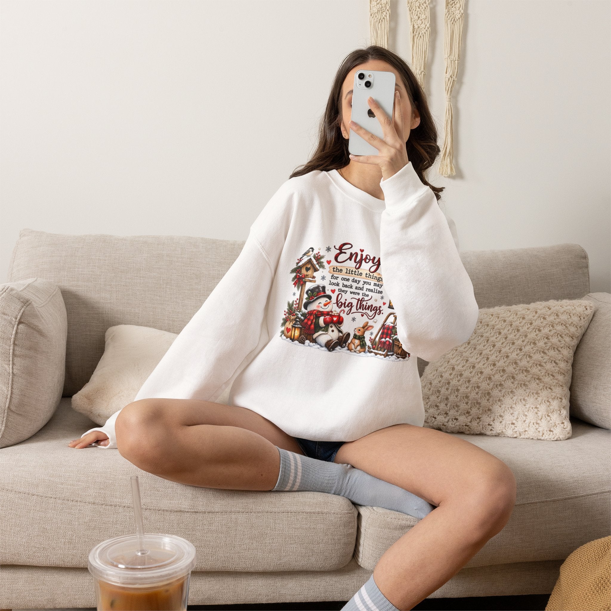 Enjoy the Little Things Christmas Crewneck Sweatshirt