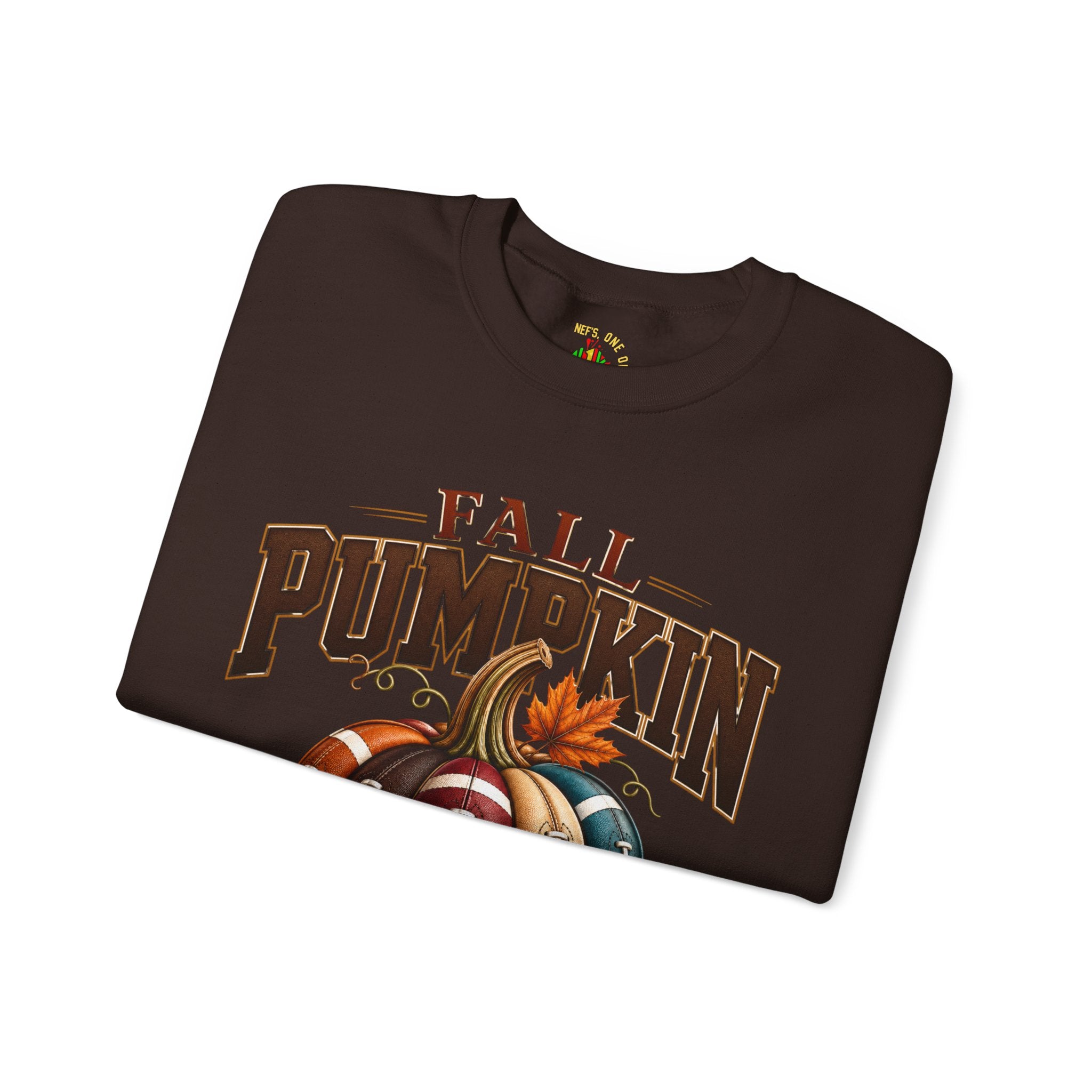 Fall Pumpkin Football Season Crewneck Sweatshirt
