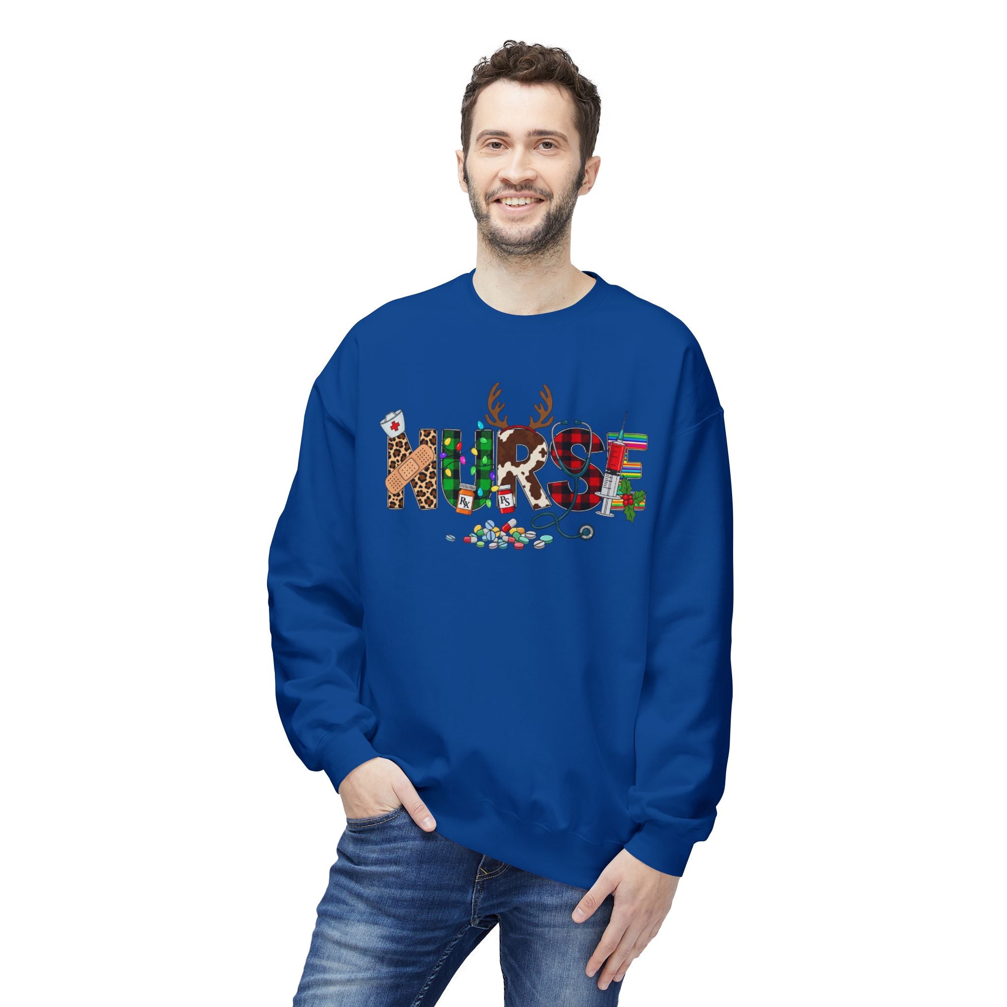 Nurse Christmas Crewneck Sweatshirt – Festive Medical Holiday Gift