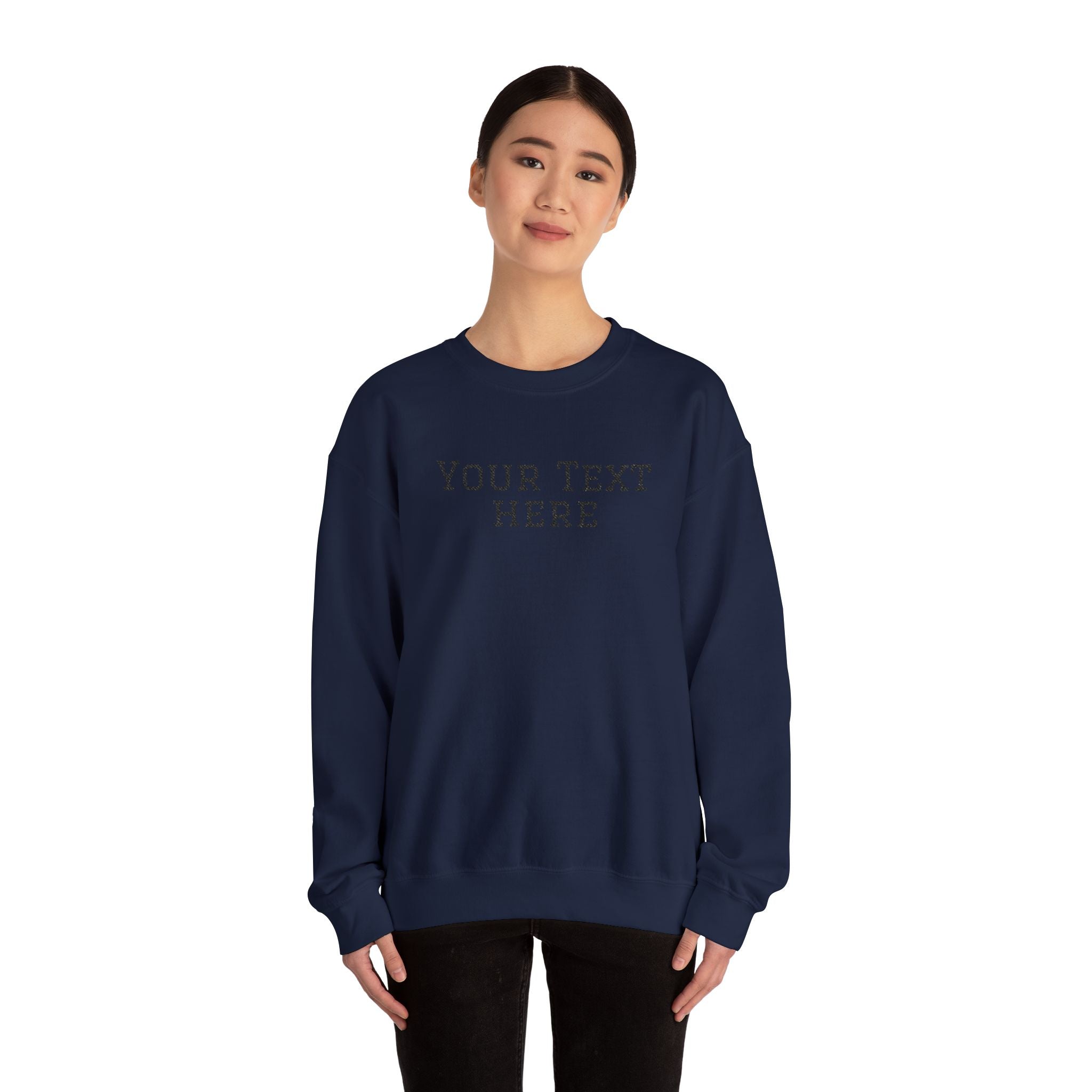 Custom Embroidered Text Crewneck Sweatshirt