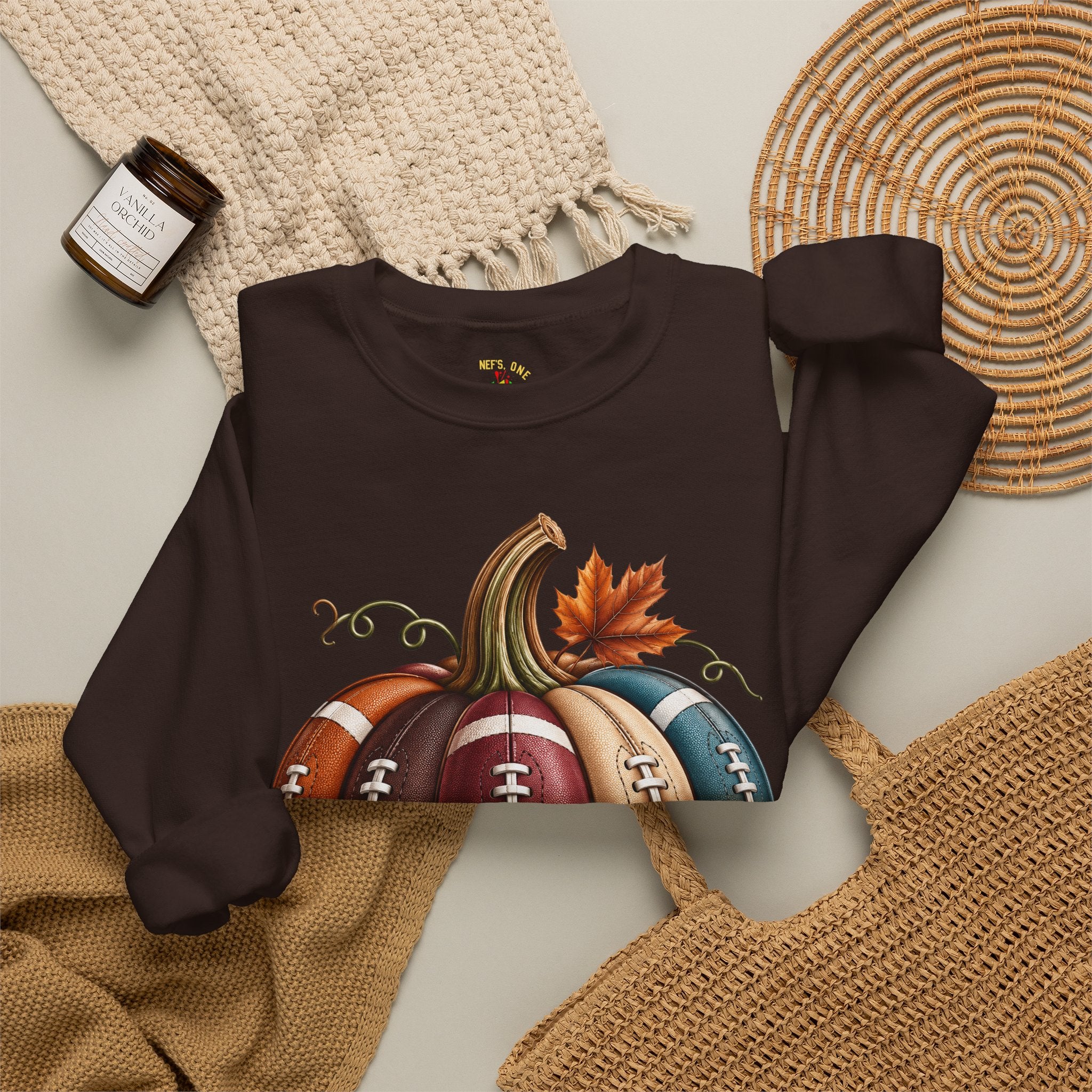 Fall Football Pumpkin Crewneck Sweatshirt