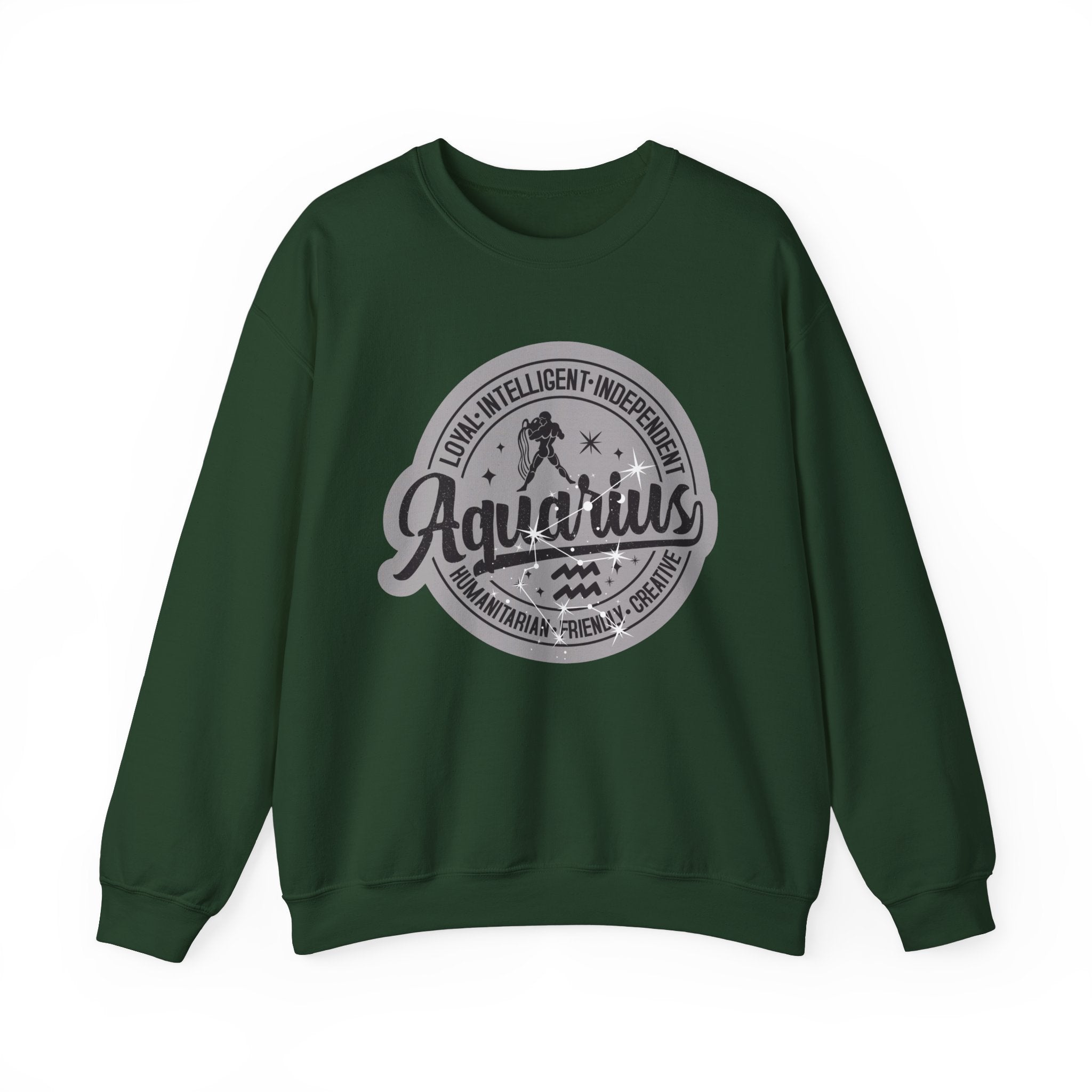 Aquarius Zodiac Unisex Casual Crewneck Sweatshirt