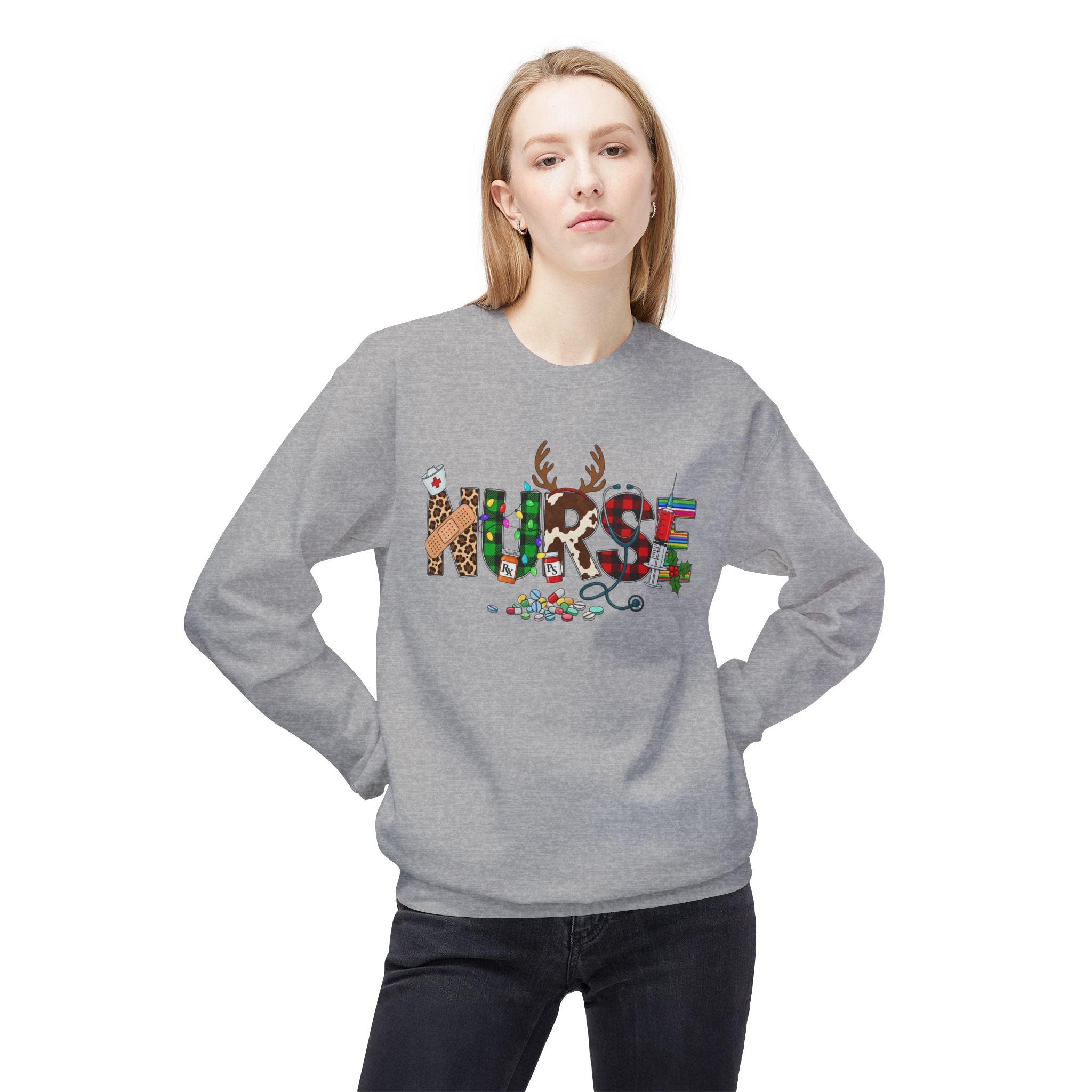 Nurse Christmas Crewneck Sweatshirt – Festive Medical Holiday Gift