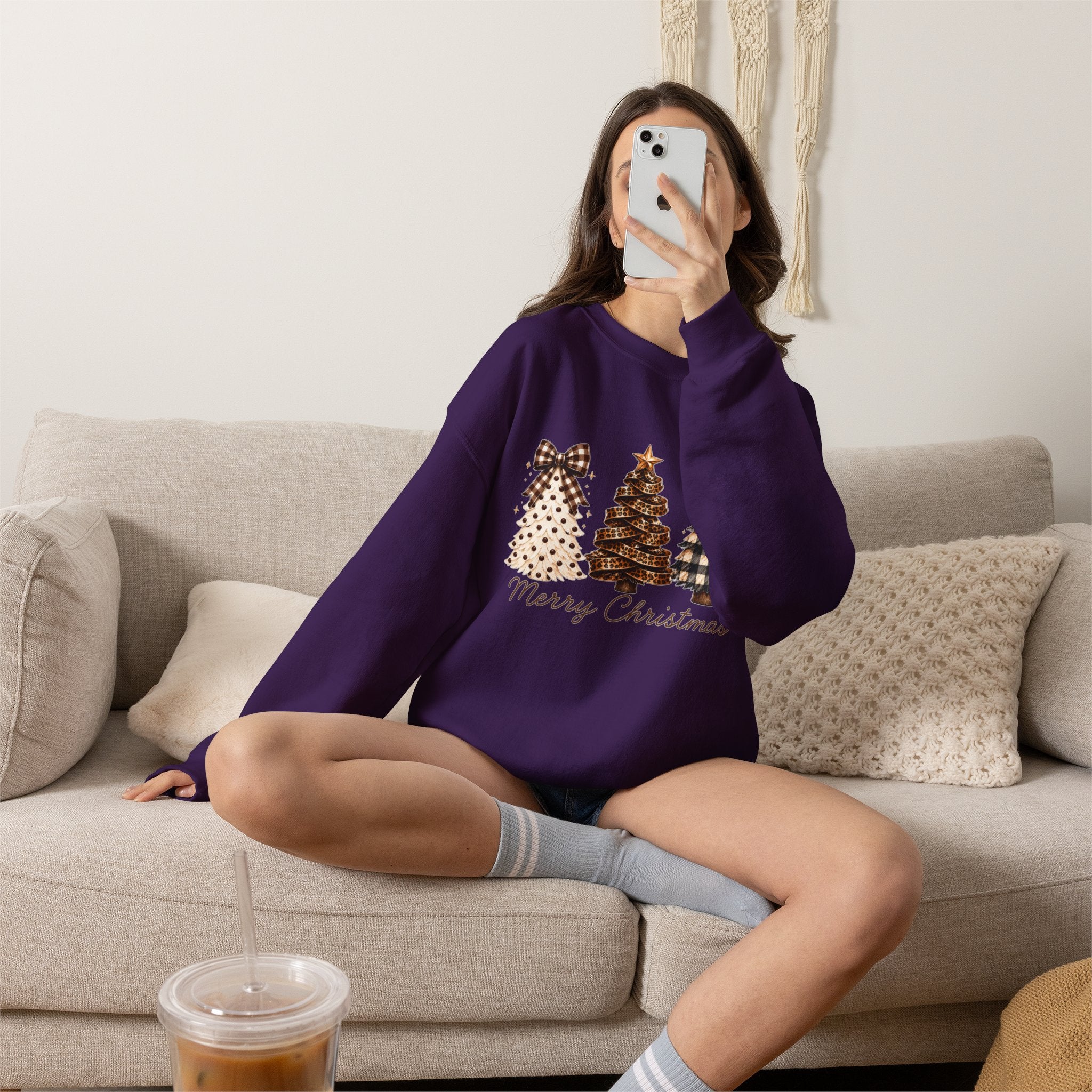 Merry Christmas Christmas Tree Crewneck Sweatshirt