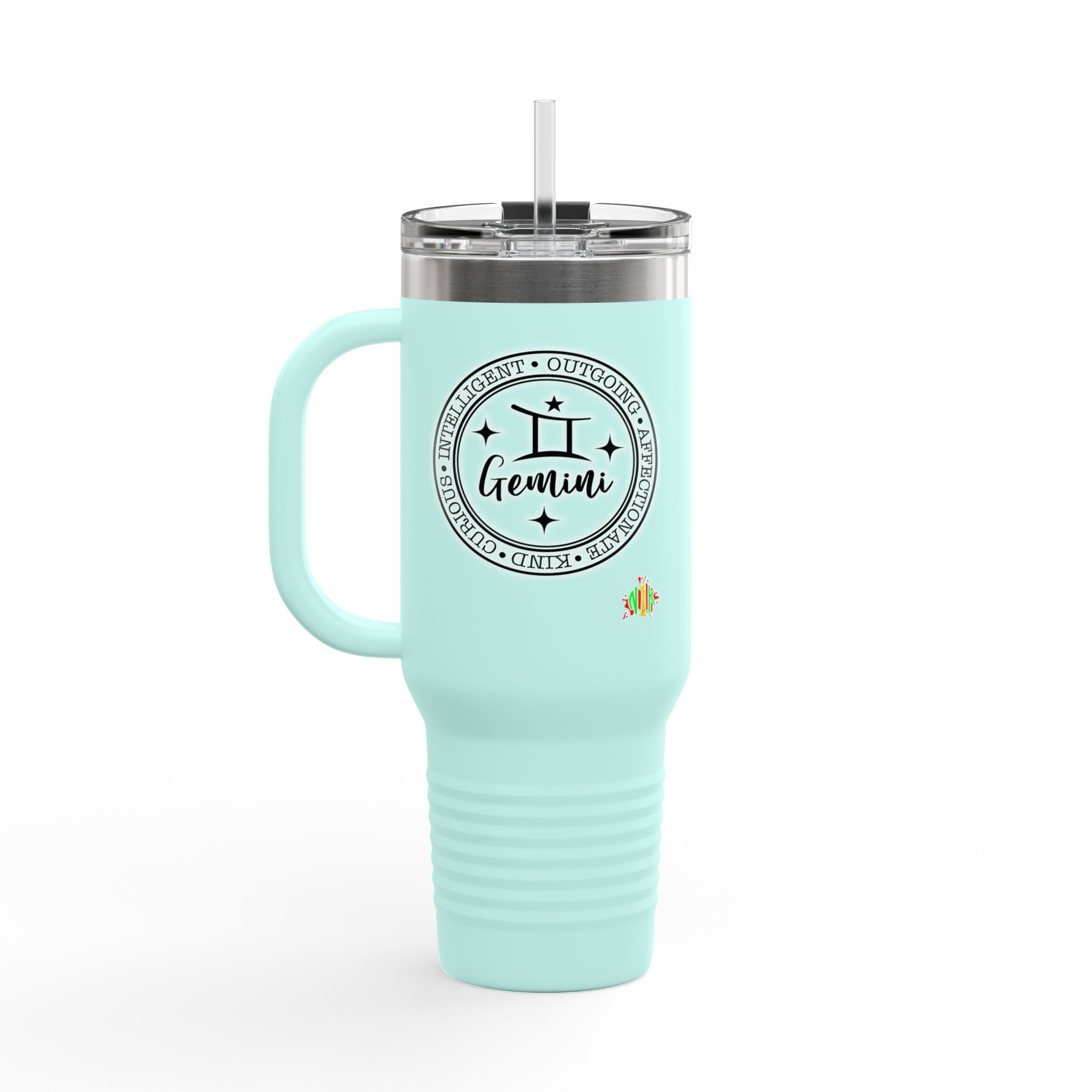 Gemini Insulated Travel Mug | Personalized 40oz Tumbler | Ideal Gift for Zodiac Lovers, Birthdays, Astrology, & Everyday Use