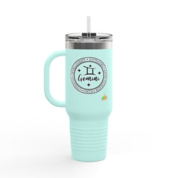 Gemini Insulated Travel Mug | Personalized 40oz Tumbler | Ideal Gift for Zodiac Lovers, Birthdays, Astrology, & Everyday Use