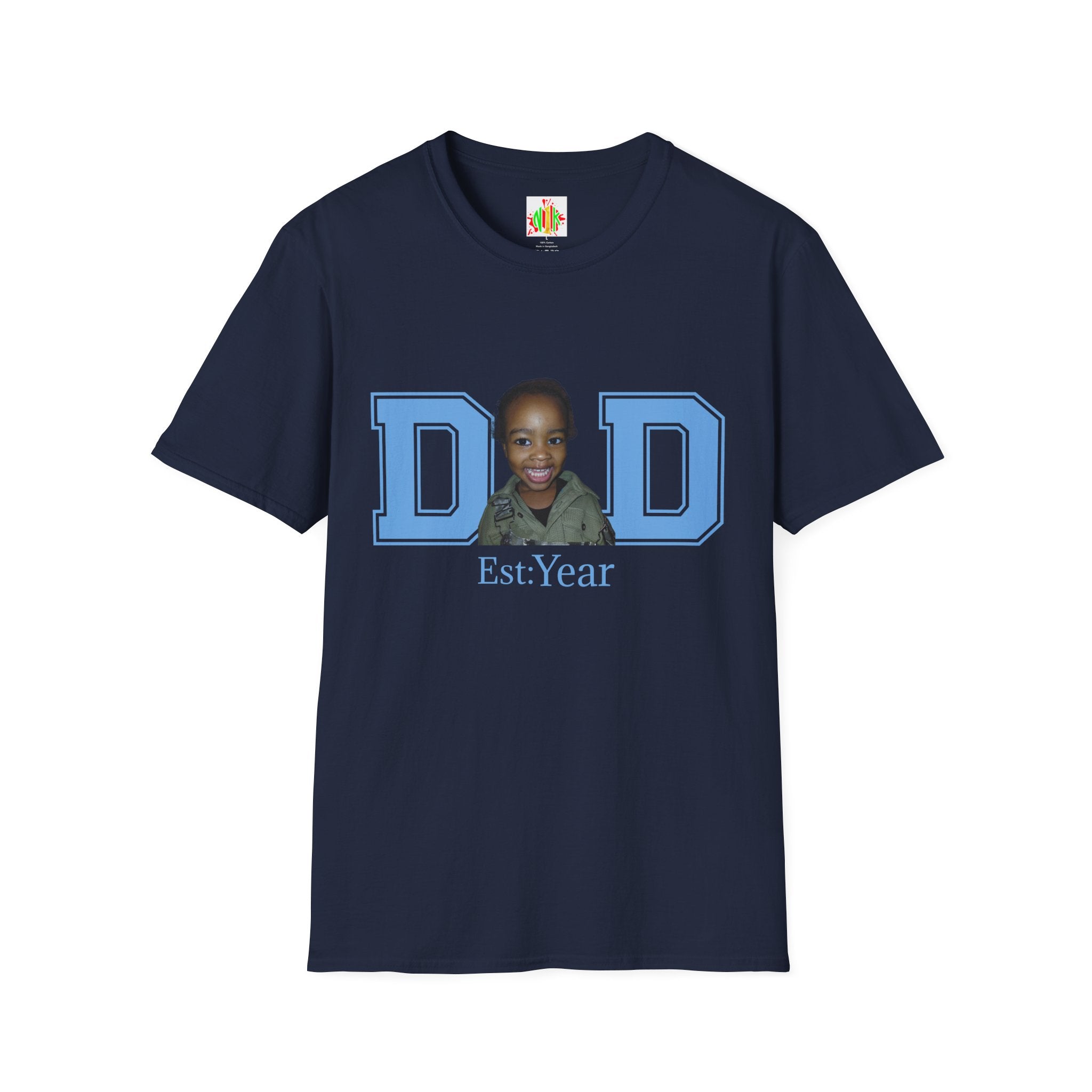 Celebrate dad with a custum t-shirt just add photo & birth year