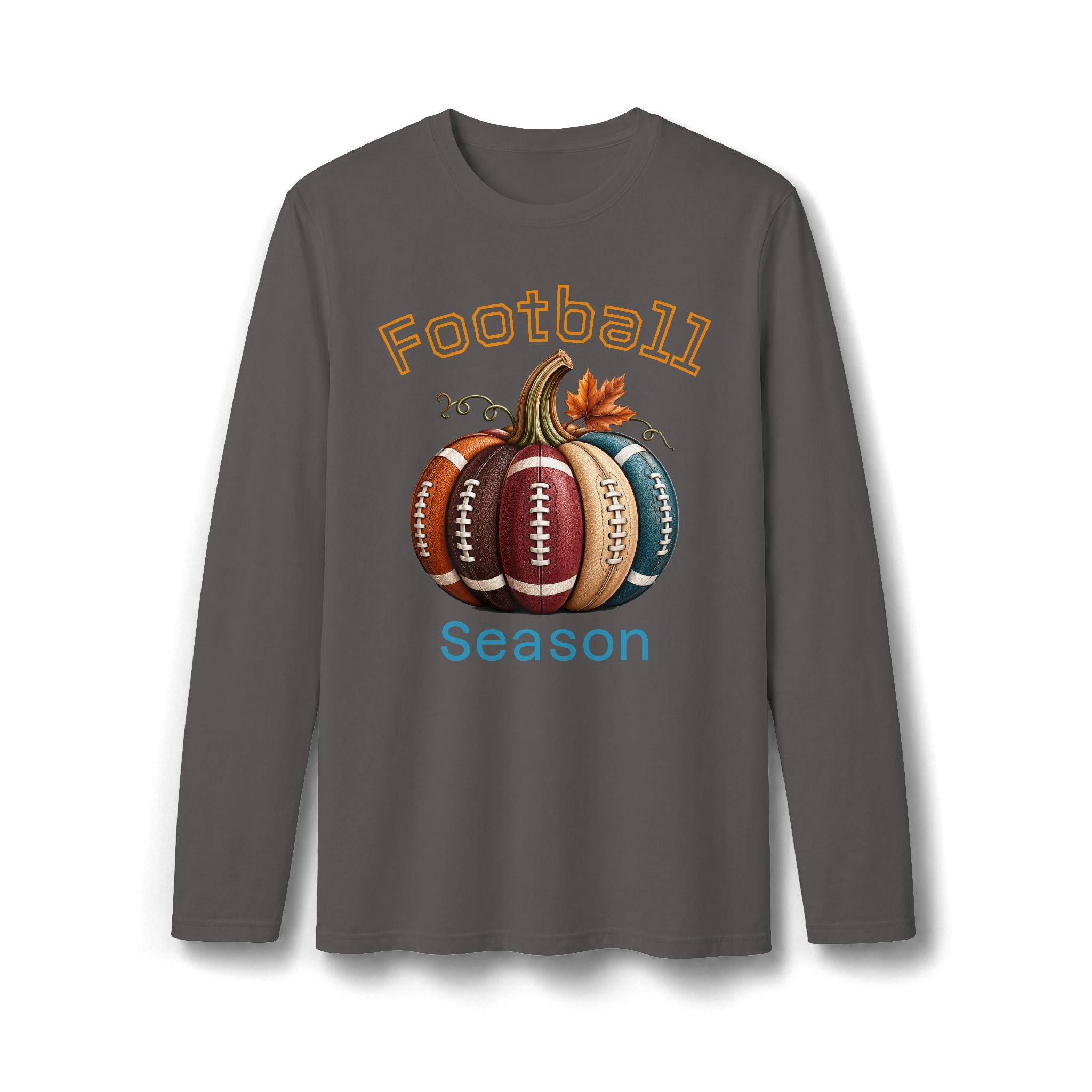 Football Season Autumn Pumpkin Long Sleeve T-Shirt