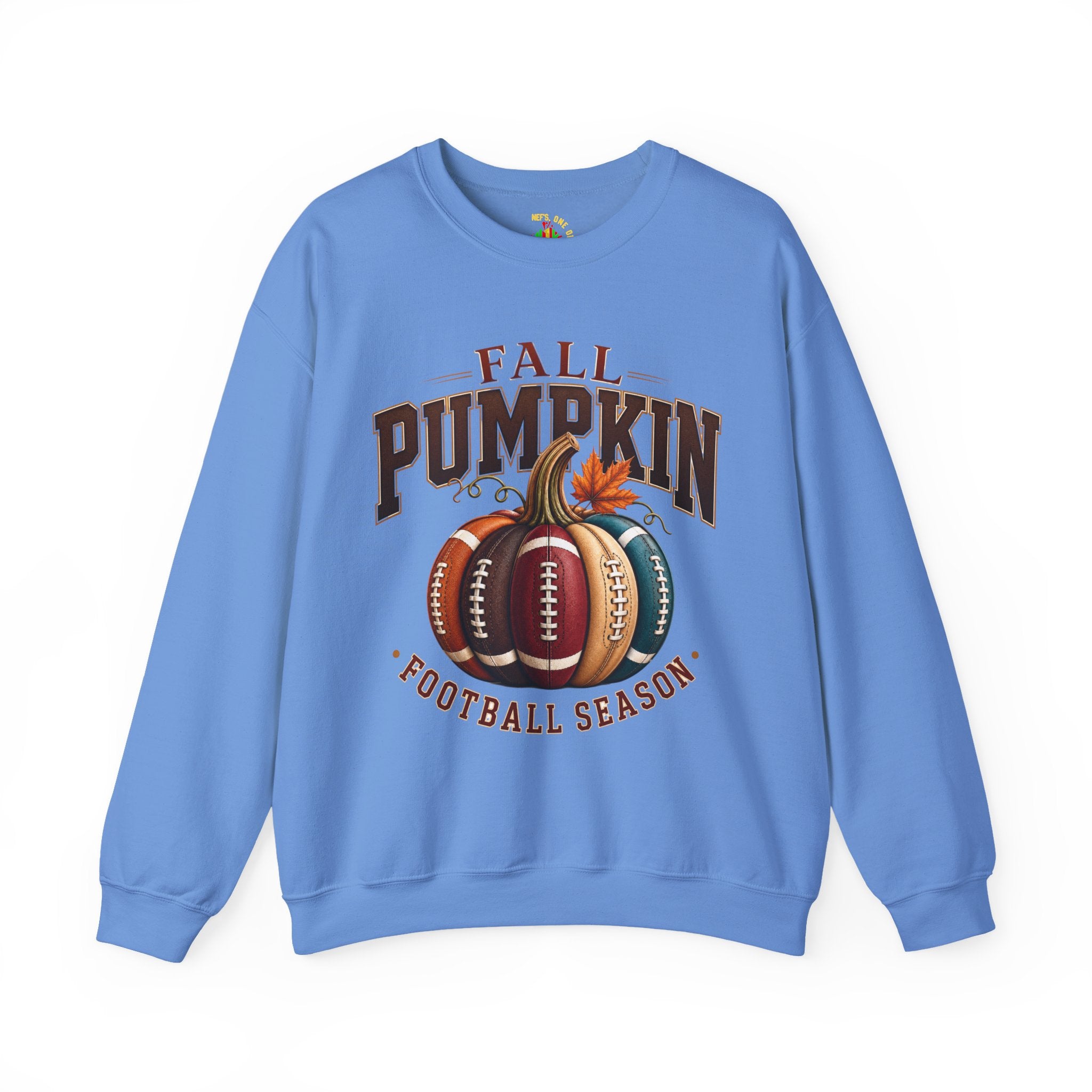 Fall Pumpkin Football Season Crewneck Sweatshirt