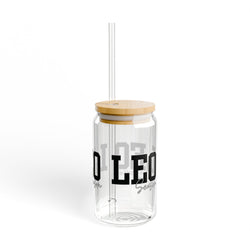 Leo Sipper Glass | 16oz Drinkware, Zodiac Gift, Astrology Mug, Birthday Present, Eco-Friendly Tumbler