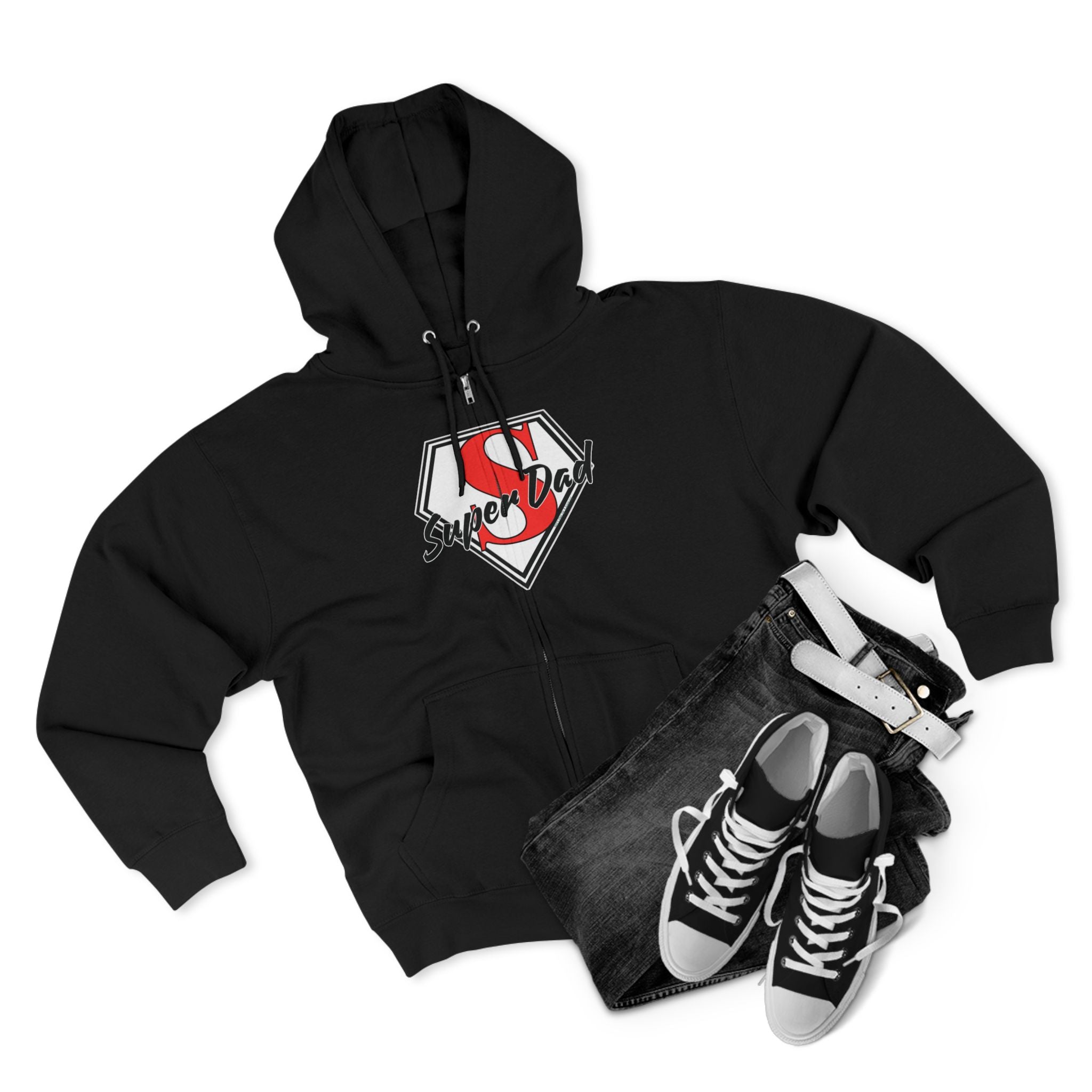 Super Dad Unisex Zip Hoodie | Perfect for Father's Day, Cool Dad Gifts, Family Outings, Casual Wear, Birthday Present