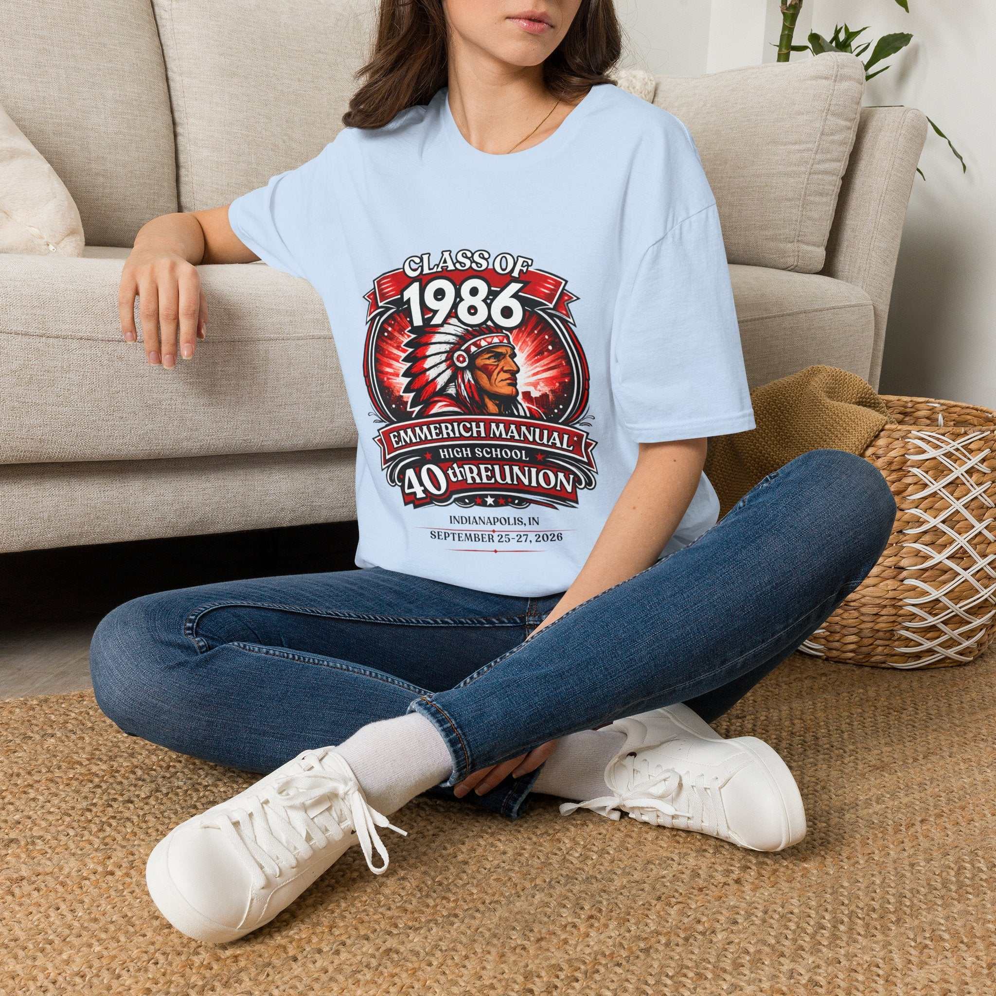 Class of 1986 40th Reunion T-Shirt — Emmerich Manual High School Alumni Tee - Another Customized Smile