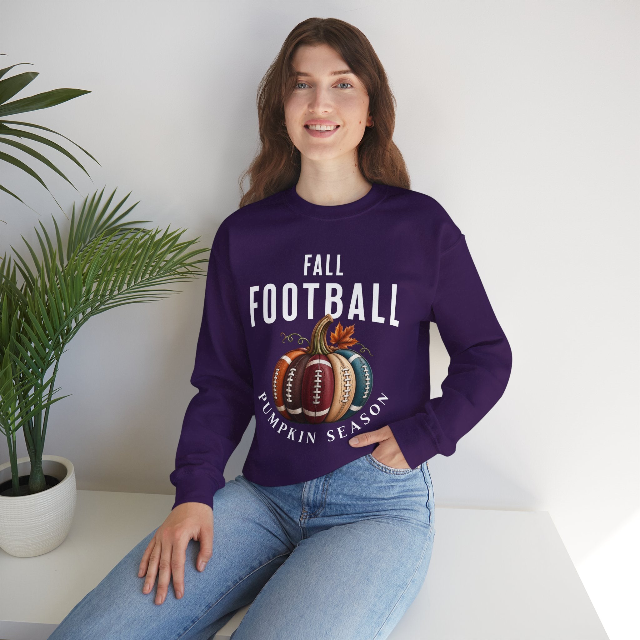 Fall Football Pumpkin Season Crewneck Sweatshirt