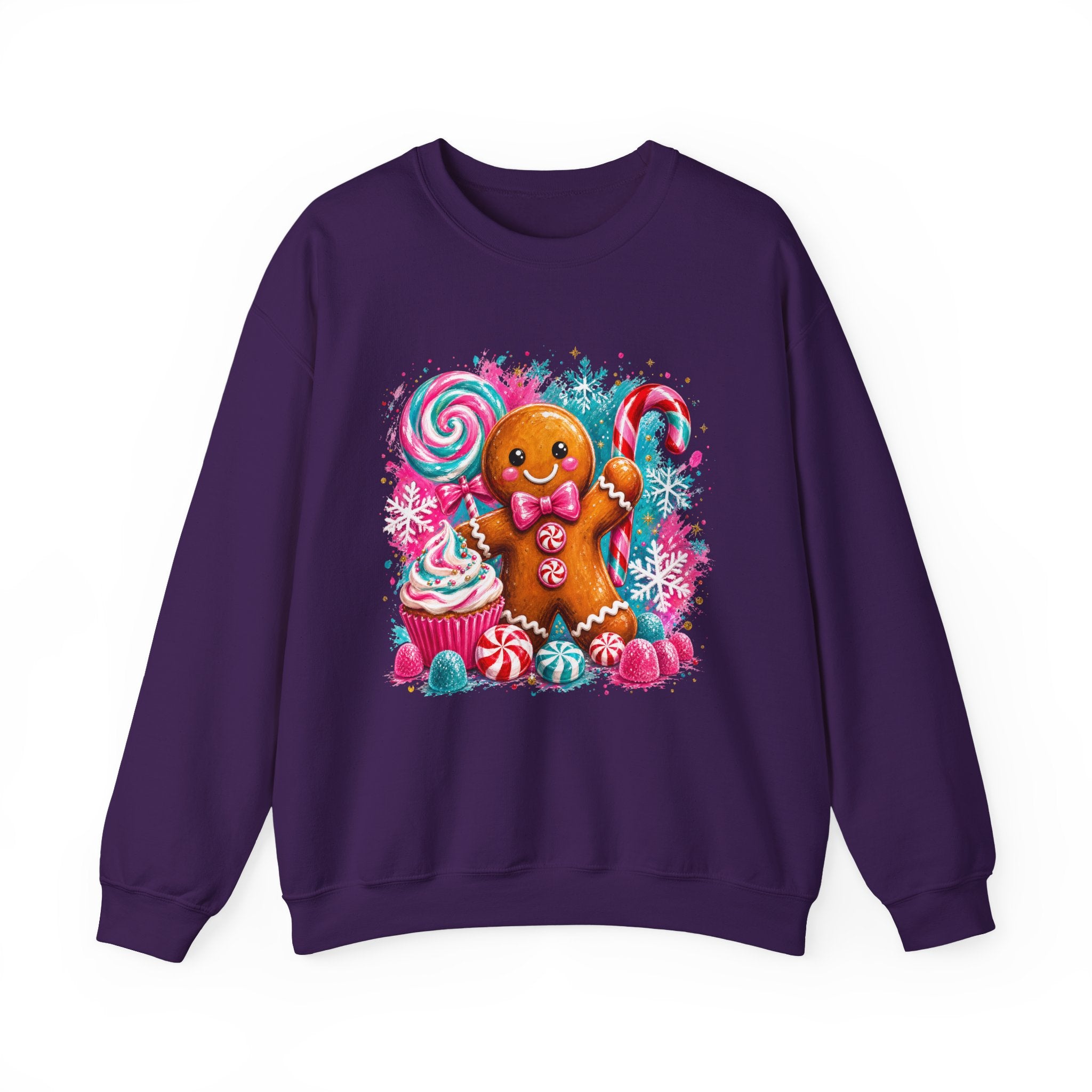 Christmas Gingerbread & Reindeer Crewneck Sweatshirt