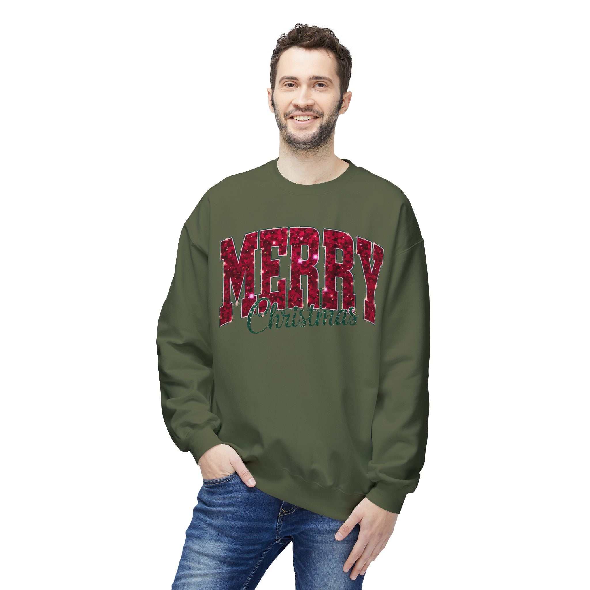 Merry Christmas Plaid Crewneck SweatshirtSweatshirtMerry Christmas Plaid