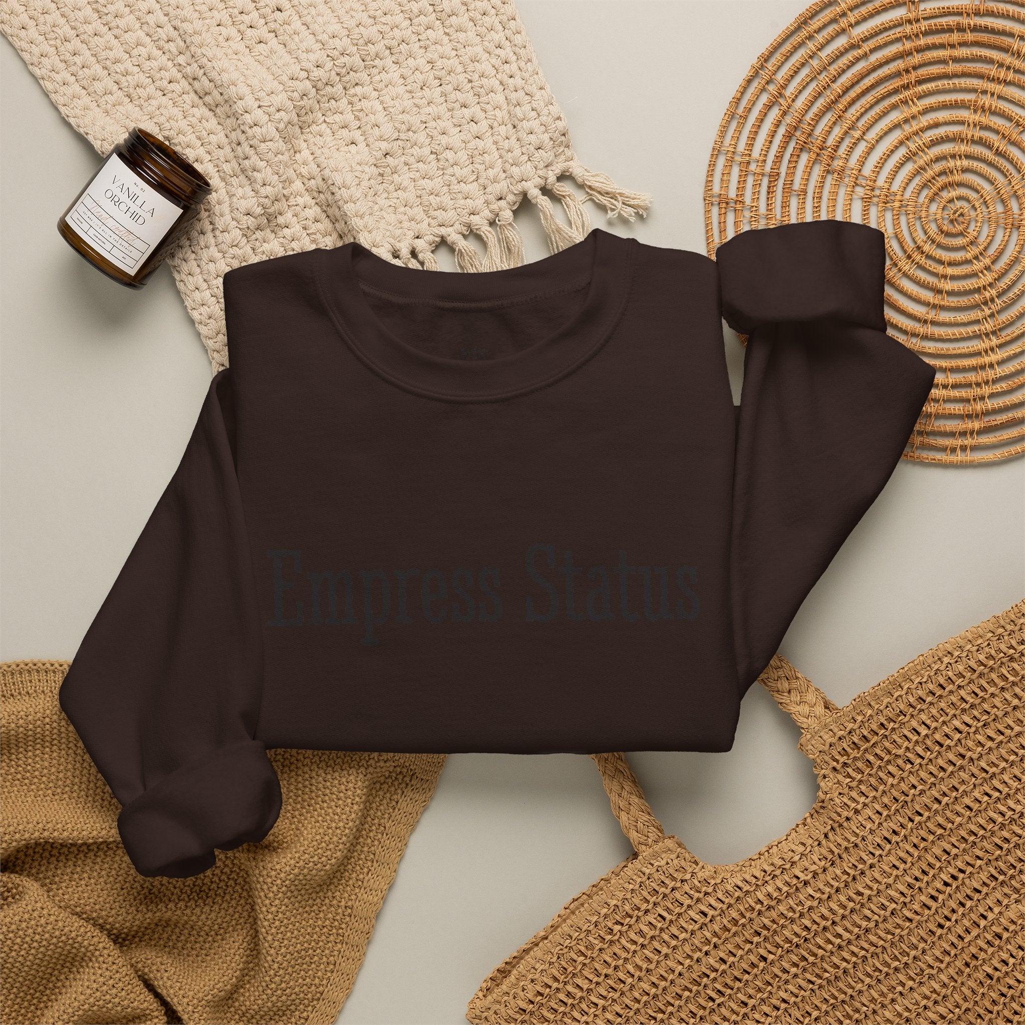 Empress Status Black Glitter Print Unisex Heavy Blend™ Crewneck Sweatshirt