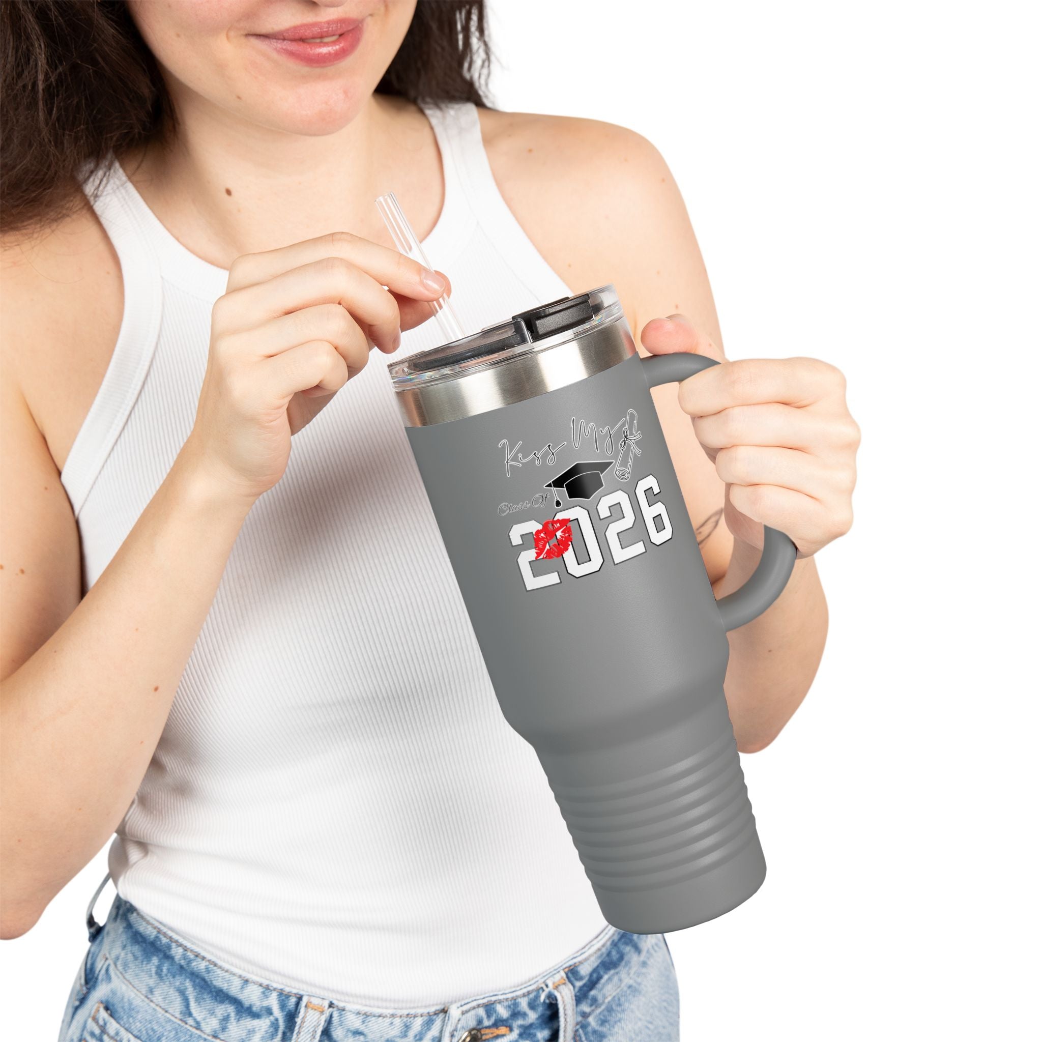 2026 Insulated Travel Mug, 40oz, Stylish Drinkware for On-the-Go, Ideal for Graduations, Hot & Cold Beverages, Outdoor Adventures