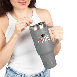 2026 Insulated Travel Mug, 40oz, Stylish Drinkware for On-the-Go, Ideal for Graduations, Hot & Cold Beverages, Outdoor Adventures