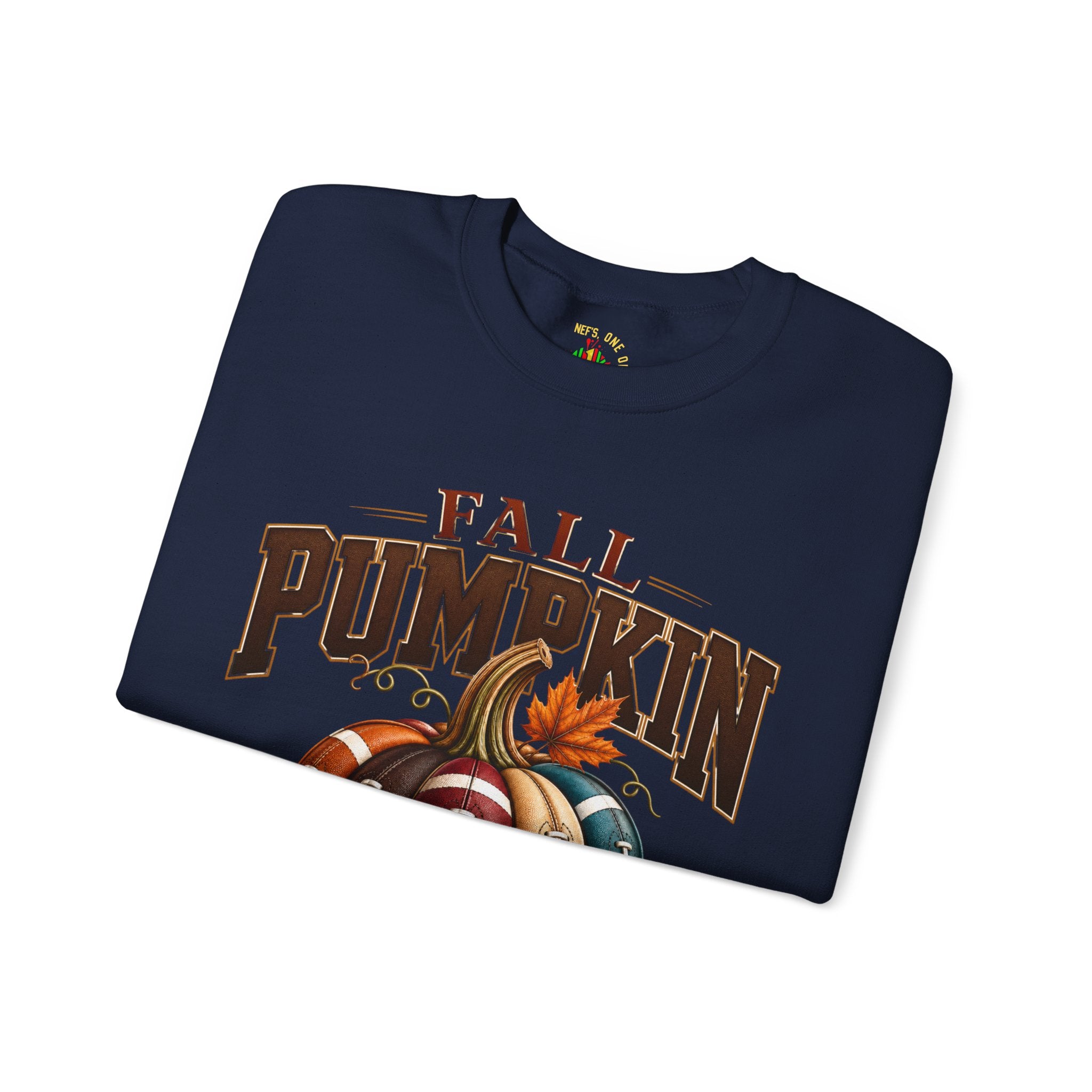 Fall Pumpkin Football Season Crewneck Sweatshirt