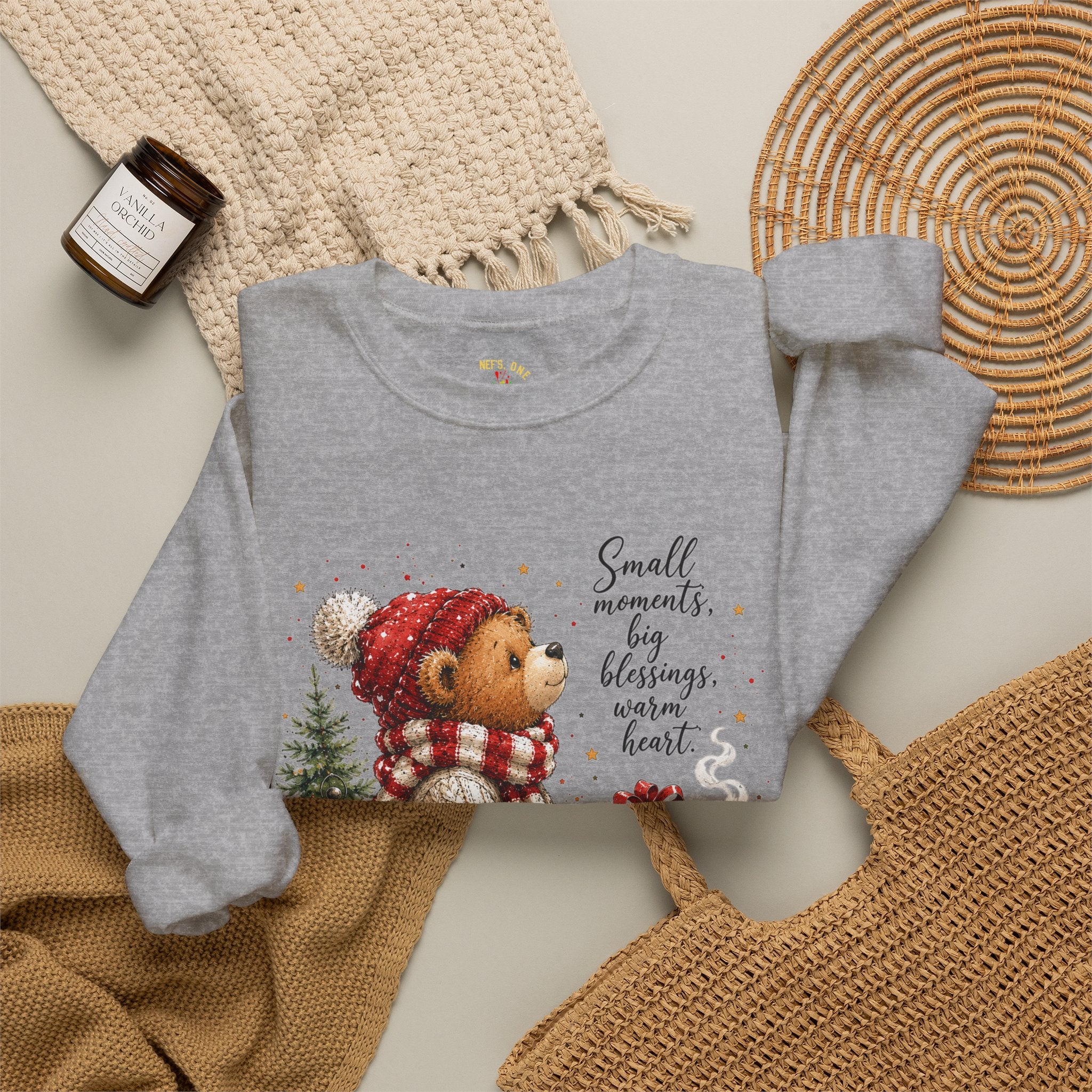 Christmas Bear Crewneck Sweatshirt – Cozy Holiday Teddy Bear Design