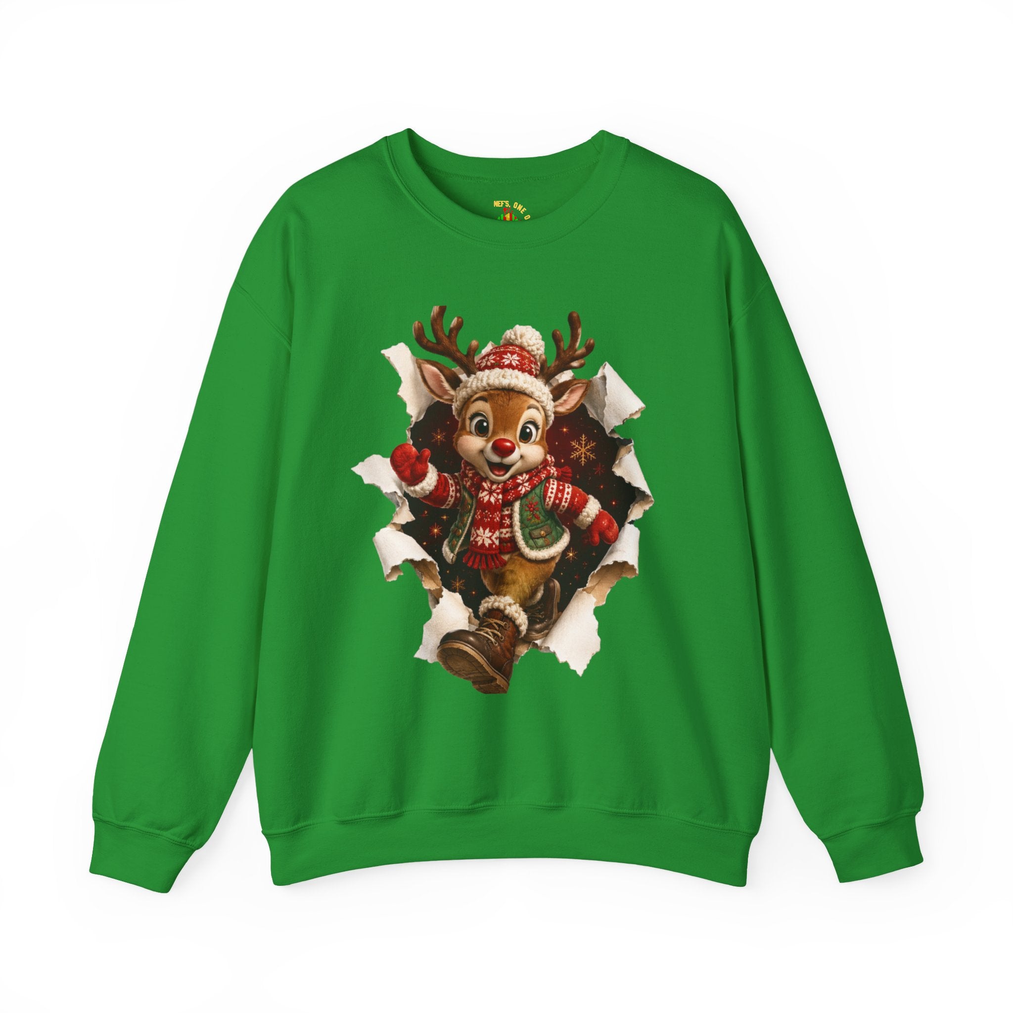 Festive Christmas Reindeer Crewneck Sweatshirt