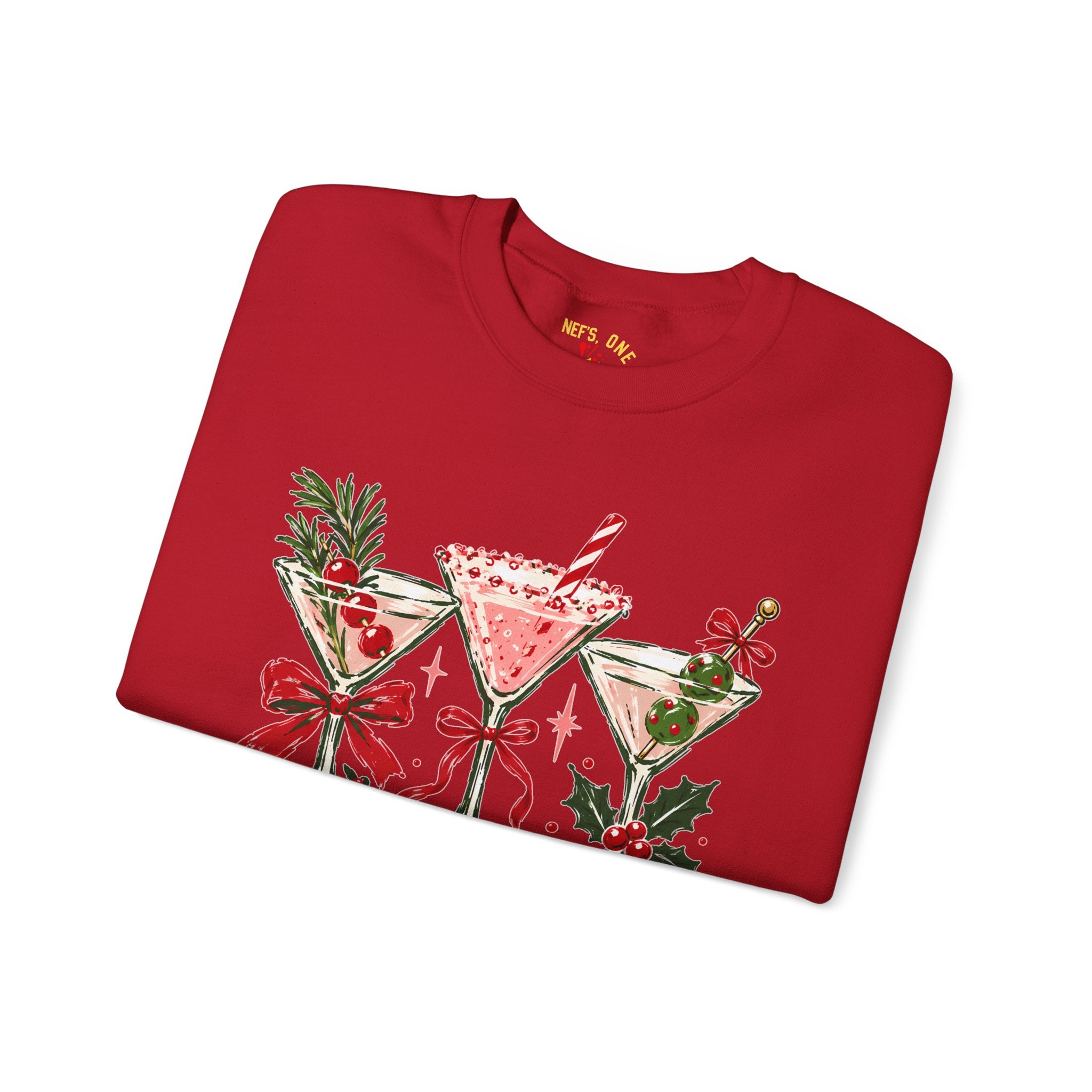 Merry Martinis Christmas Cocktail Crewneck Sweatshirt
