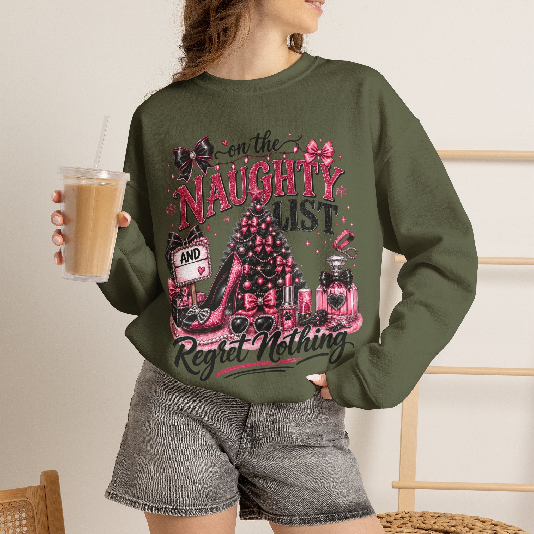 On the Naughty List Christmas Crewneck Sweatshirt