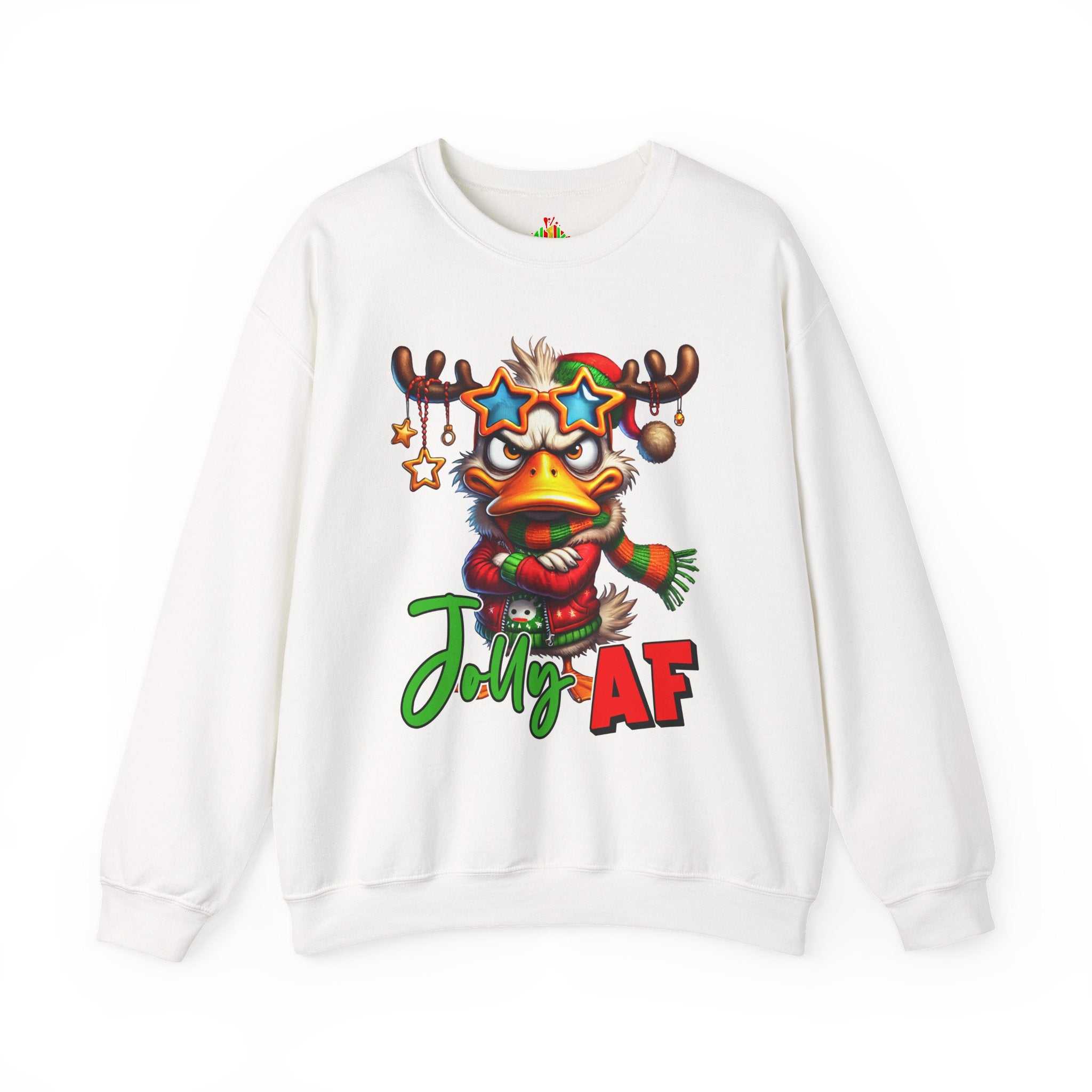Jolly AF Funny Christmas Crew Neck SweatshirtSweatshirtJolly AF Sweatshirt