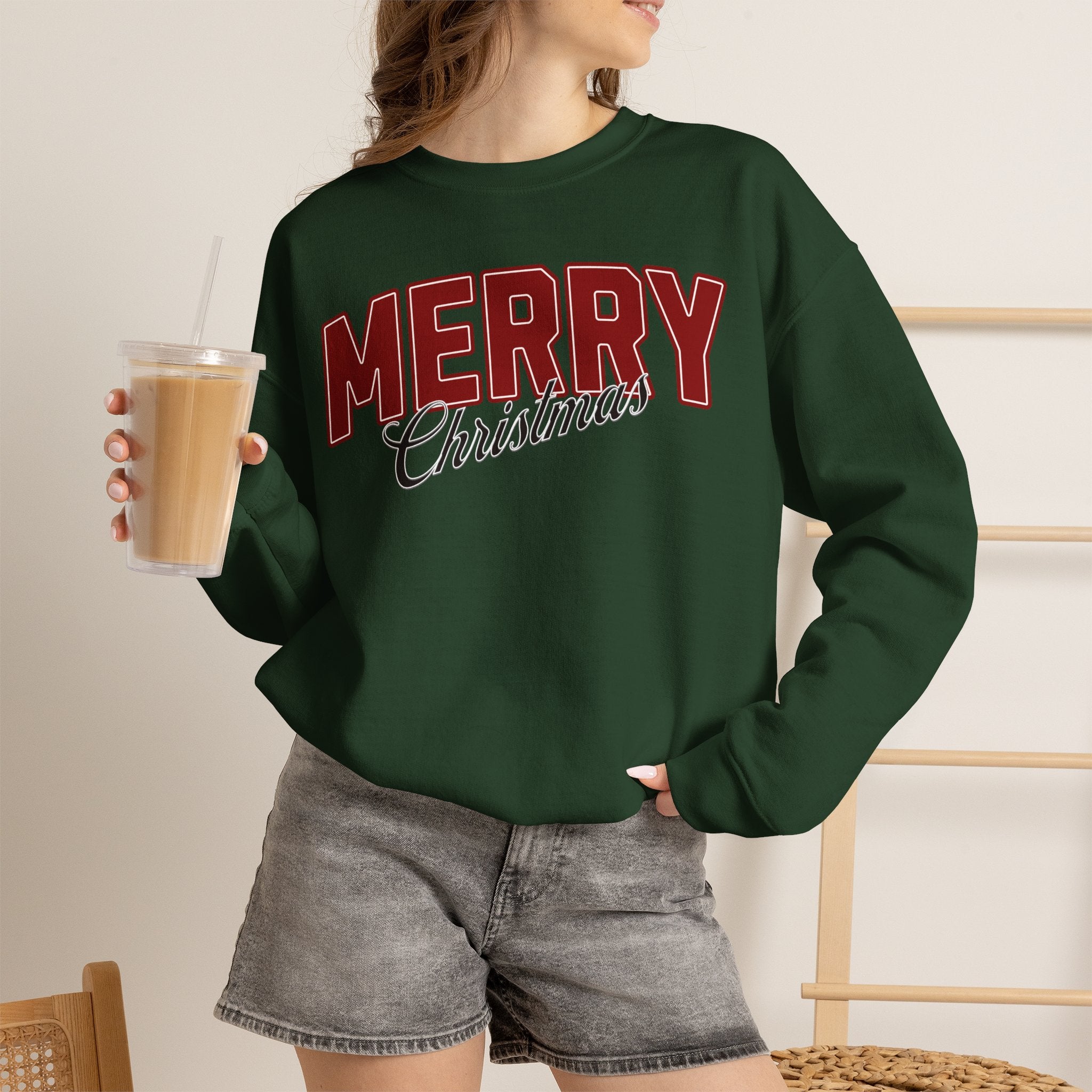 Merry Christmas Personalized Family Name Sweatshirt