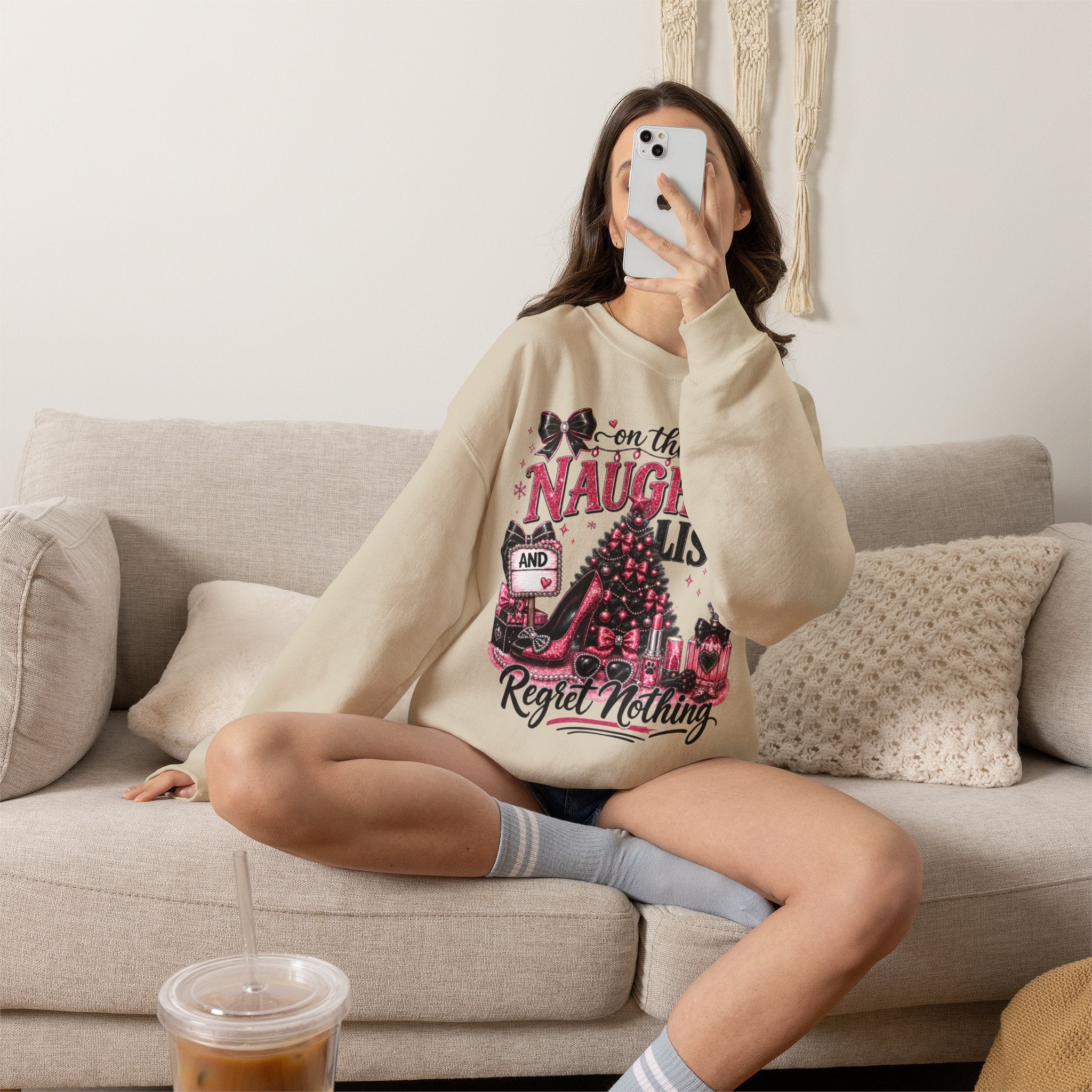 On the Naughty List Christmas Crewneck Sweatshirt