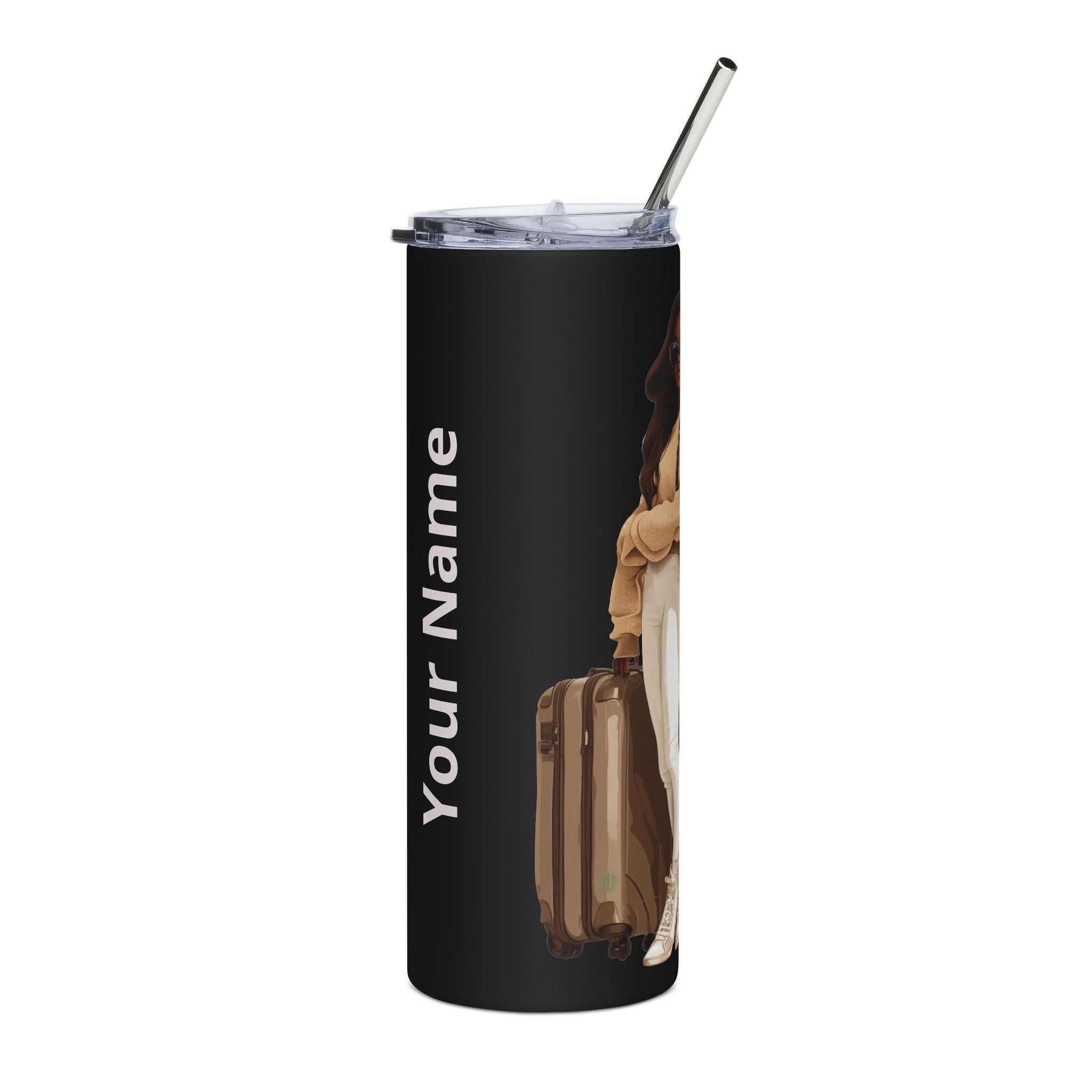 Vacation She Ready Customizable Skinny Tumbler with Straw, 20oz