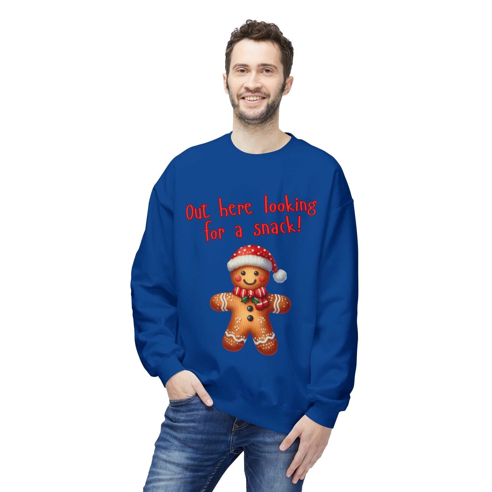 Gingerbread 'Out Here Looking for a Snack' Crewneck SweatshirtSweatshirtGingerbread 'Out Here Looking for a Snack' Crewneck Sweatshirt
