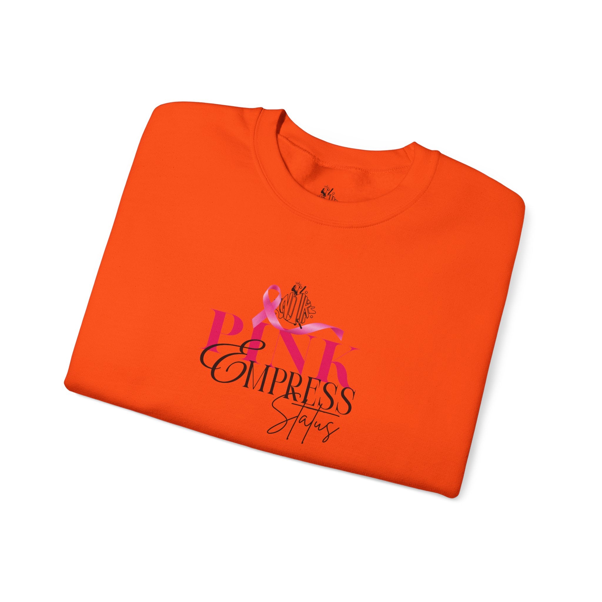 N1K Pink Empress Status Cancer Awareness Crewneck Sweatshirt - Pink Ribbon "PINK" Design