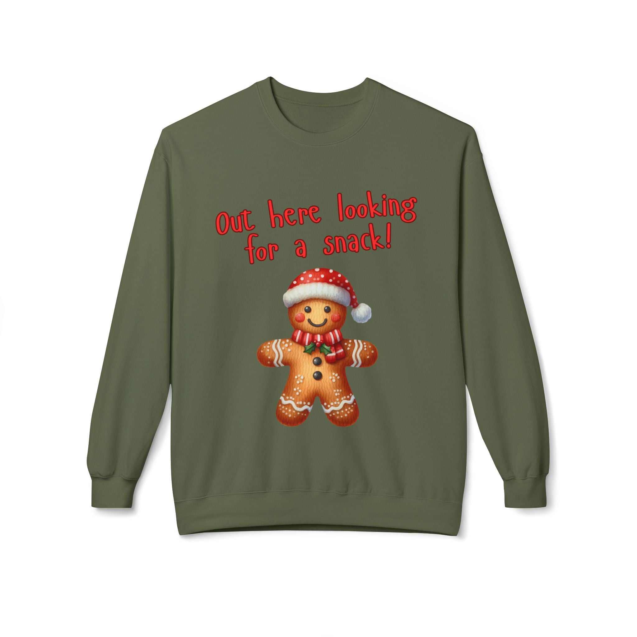 Gingerbread 'Out Here Looking for a Snack' Crewneck SweatshirtSweatshirtGingerbread 'Out Here Looking for a Snack' Crewneck Sweatshirt